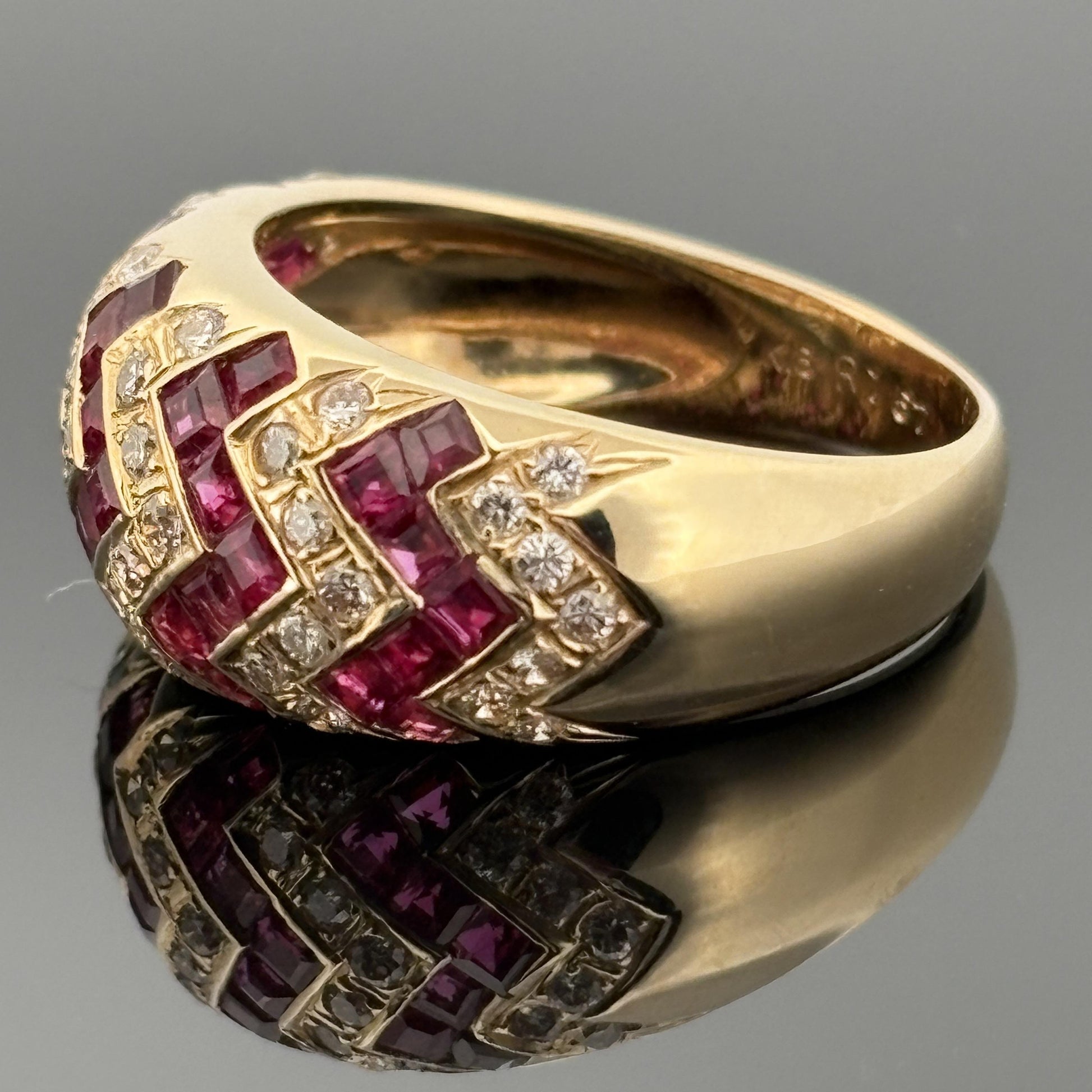 Ruby & Diamond Zig Zag Band 18k Yellow Gold 1.99ctw