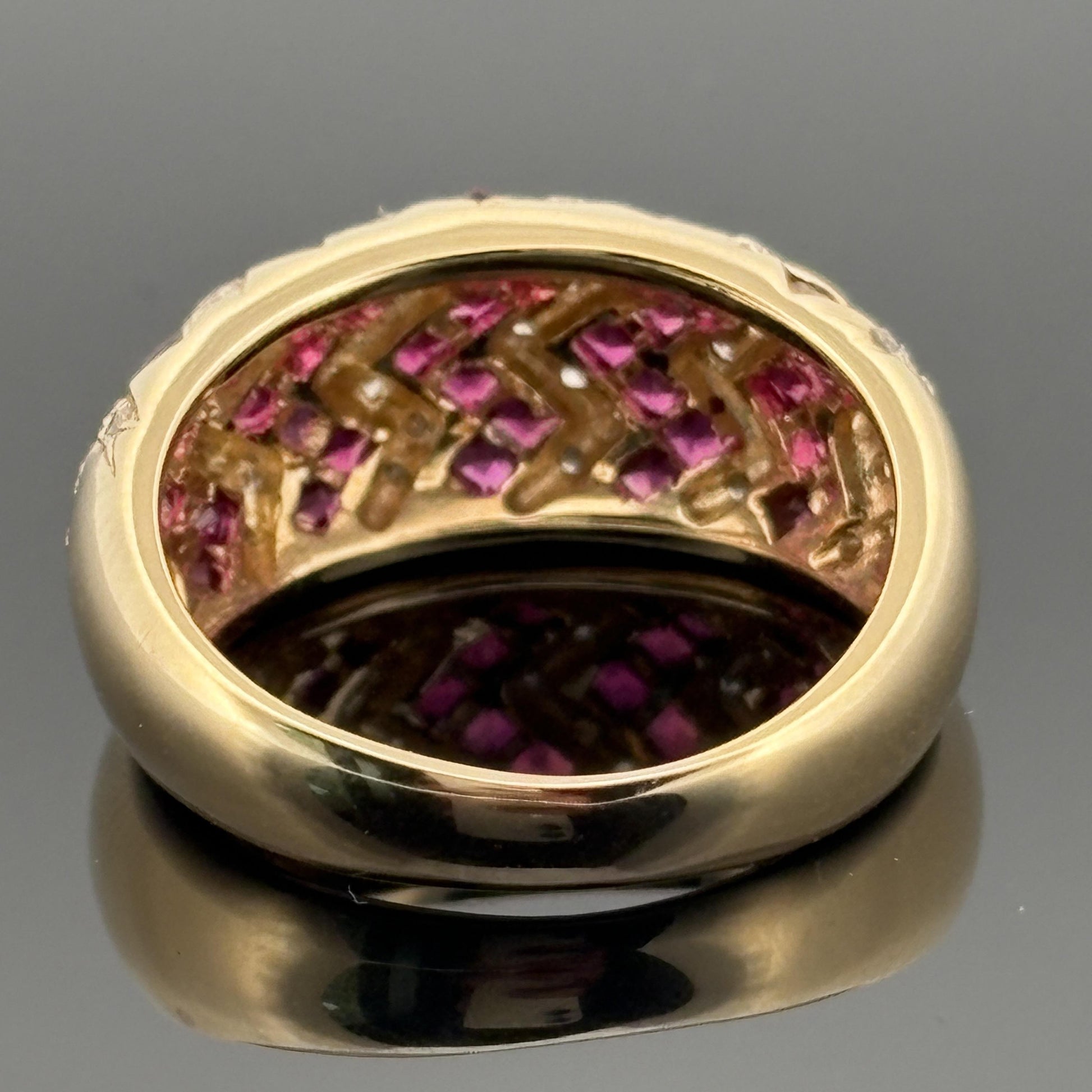 Ruby & Diamond Zig Zag Band 18k Yellow Gold 1.99ctw