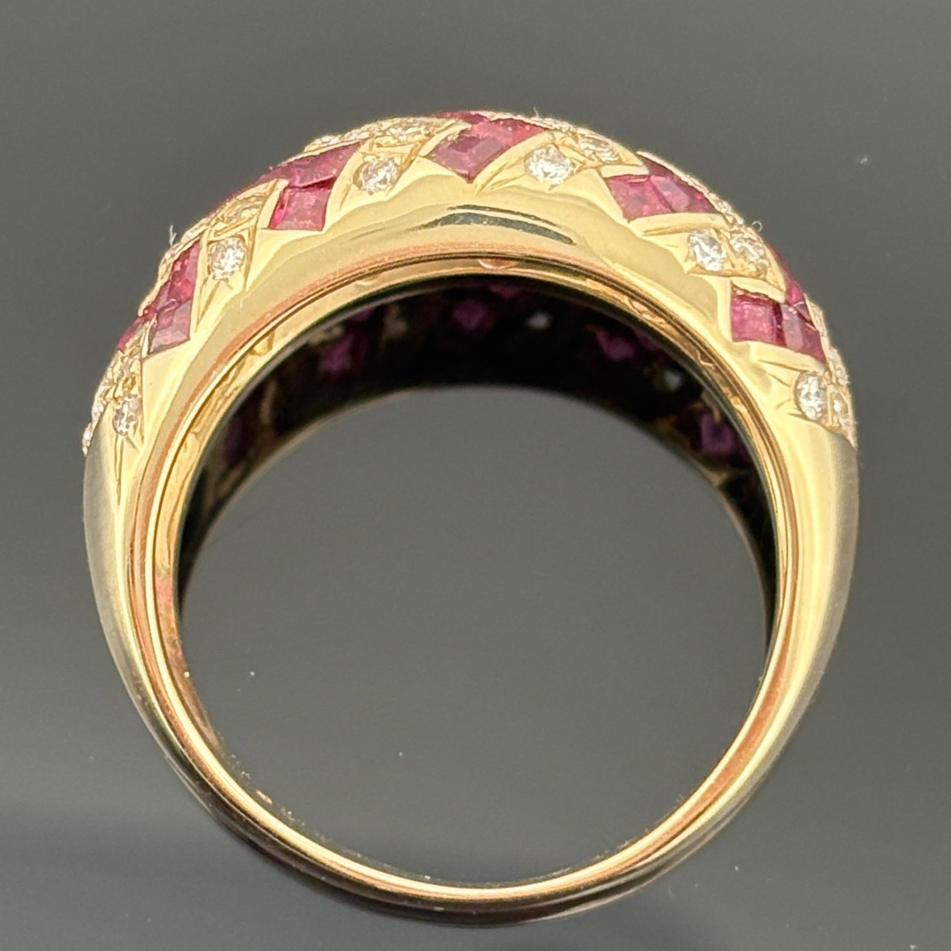 Ruby & Diamond Zig Zag Band 18k Yellow Gold 1.99ctw