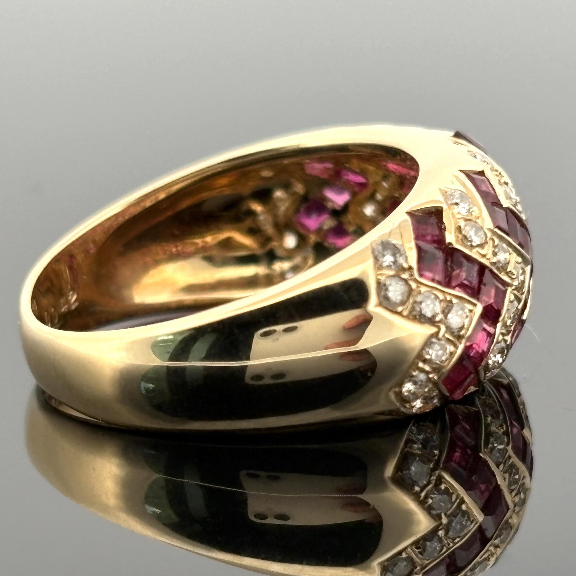Ruby & Diamond Zig Zag Band 18k Yellow Gold 1.99ctw