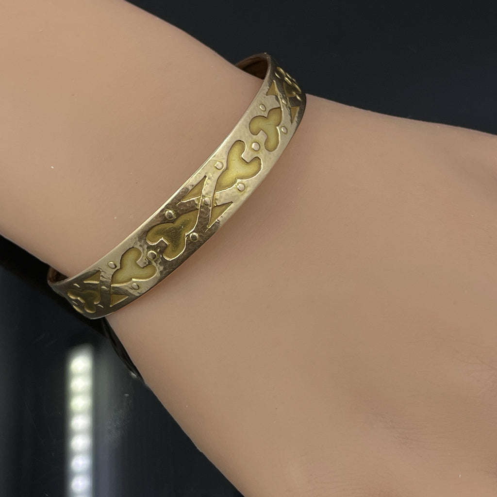 Antique Arts & Crafts 14k Yellow Gold Bangle Bracelet