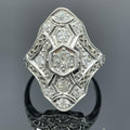 Antique Edwardian Platinum Filigree Diamond Ring