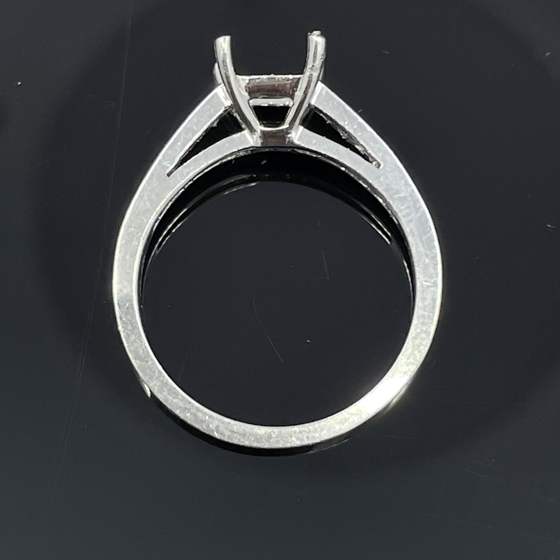 Jeff Cooper Platinum Engagement Ring Setting For ~ 6mm Square Stone - $3,620