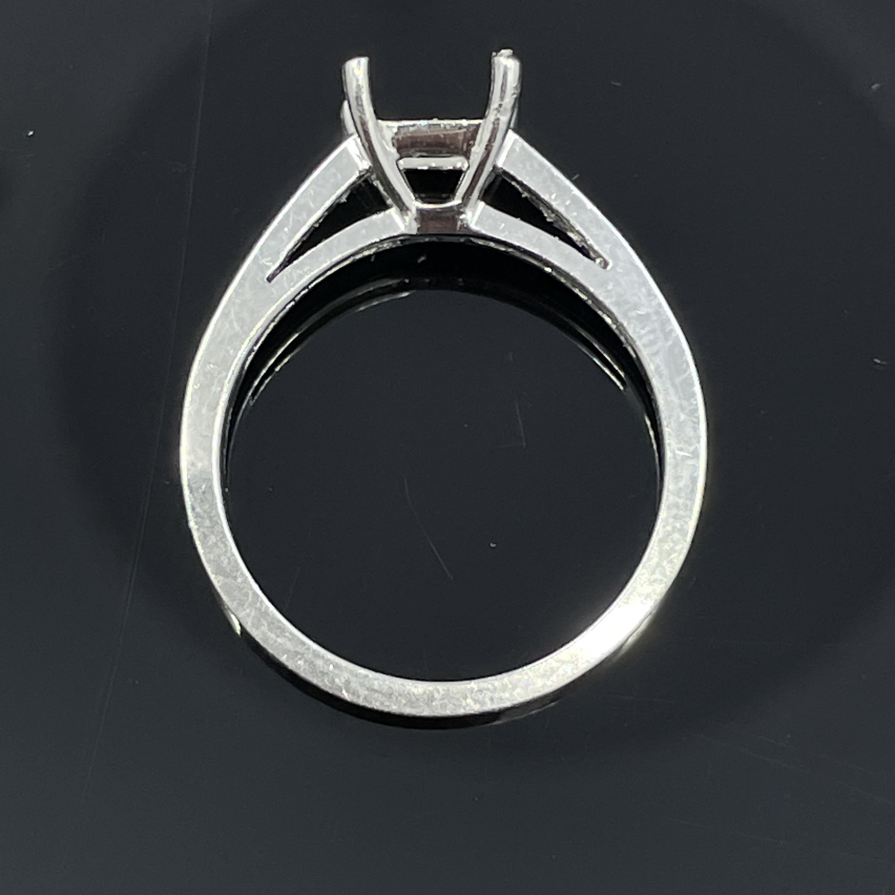 Jeff Cooper Platinum Engagement Ring Setting For ~ 6mm Square Stone - $3,620