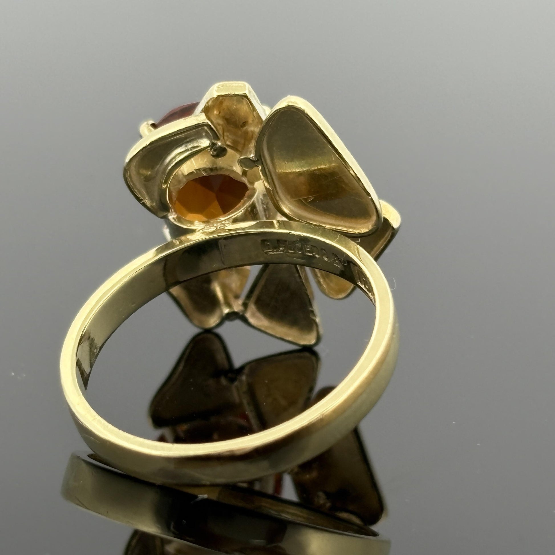 Mid-Century Modern Mediera Citrine Ring 18k - G. Alcedo