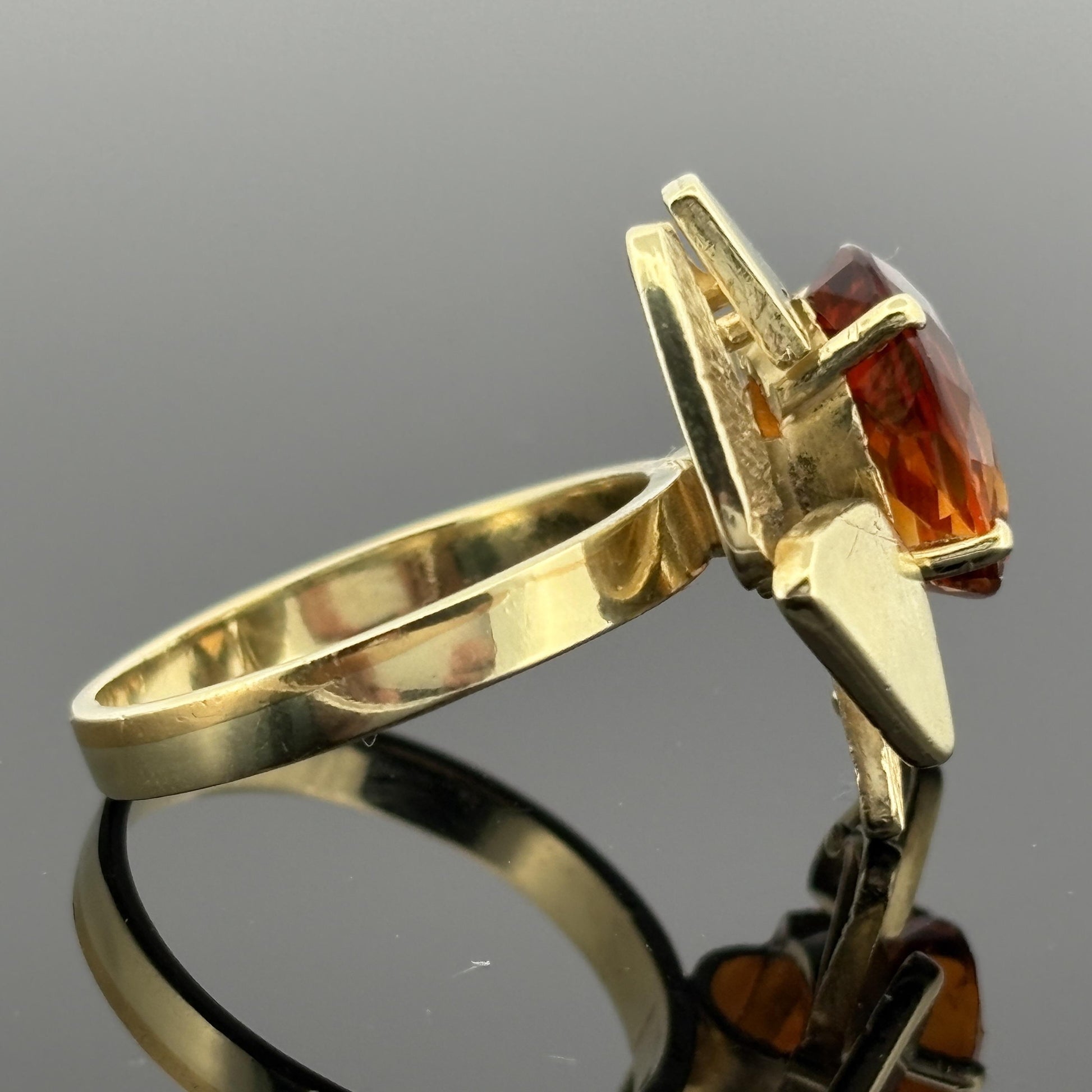 Mid-Century Modern Mediera Citrine Ring 18k - G. Alcedo