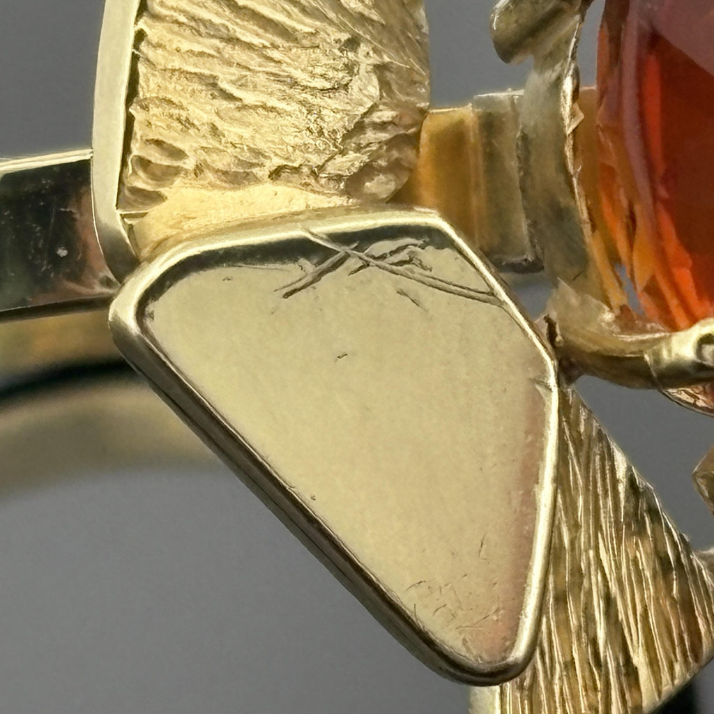 Mid-Century Modern Mediera Citrine Ring 18k - G. Alcedo