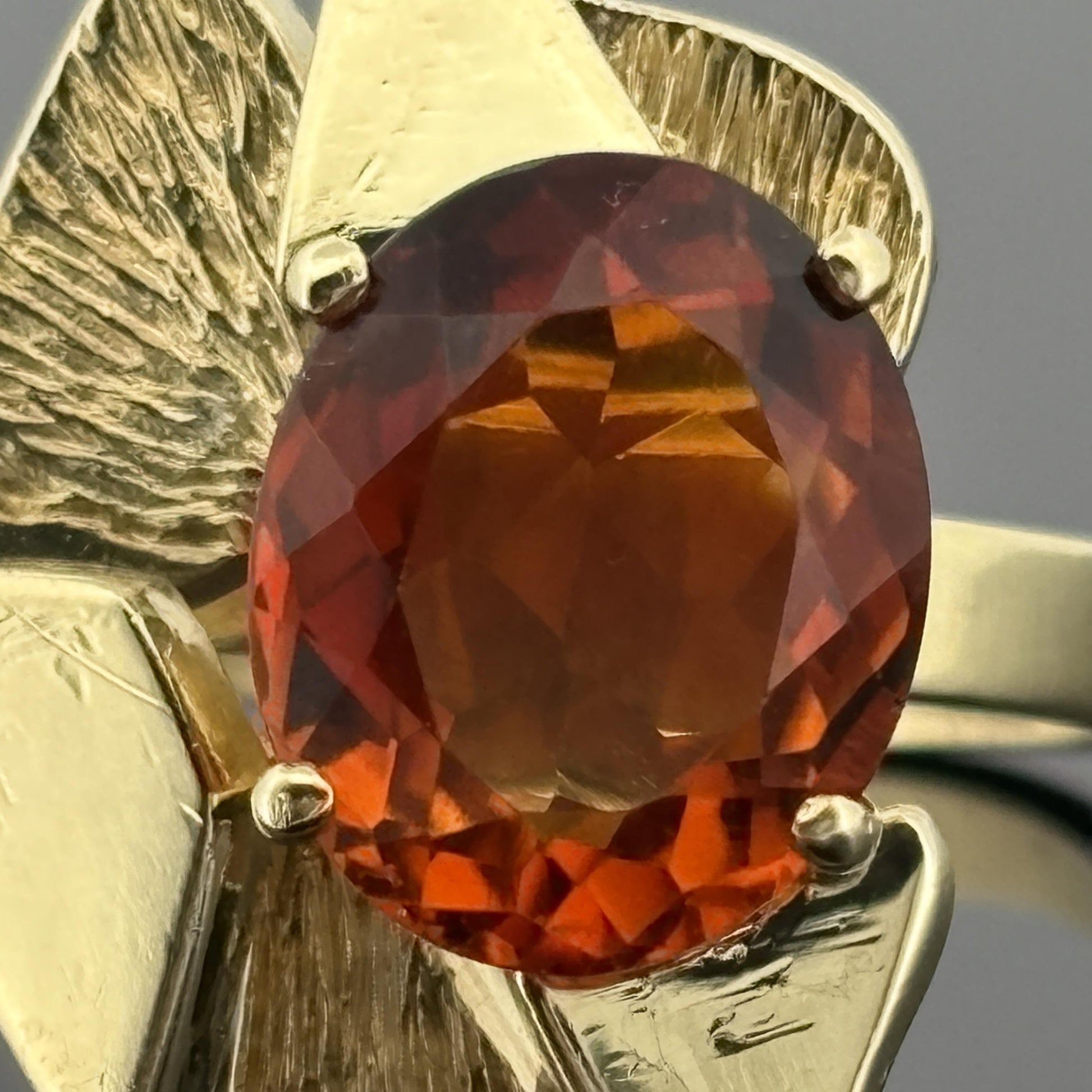 Mid-Century Modern Mediera Citrine Ring 18k - G. Alcedo