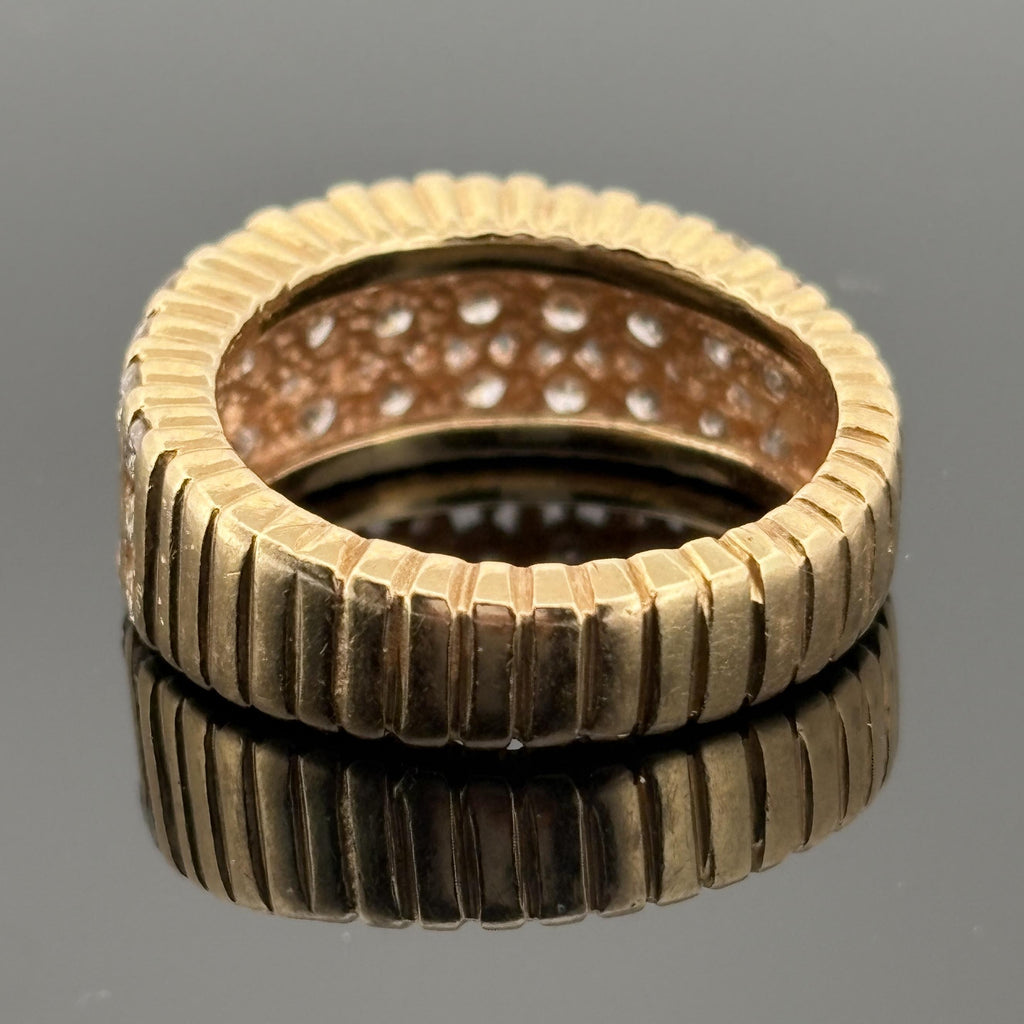 Vintage Hammerman Bros Ribbed Diamond Band, 1.30ctw 14k, ca 1980
