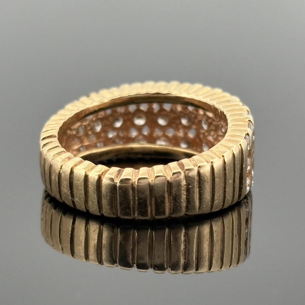 Vintage Hammerman Bros Ribbed Diamond Band, 1.30ctw 14k, ca 1980