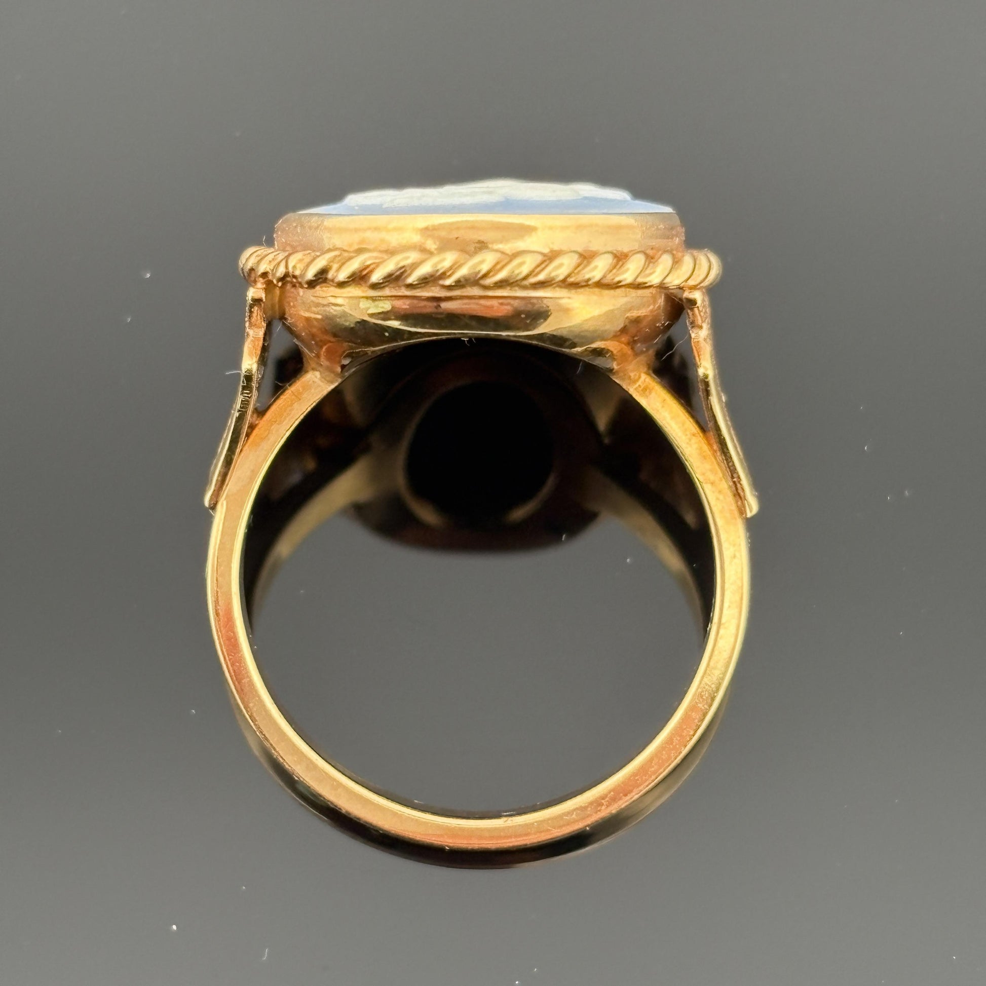 Vintage Wedgwood Jasperware Cameo Ring, 14k Yellow Gold