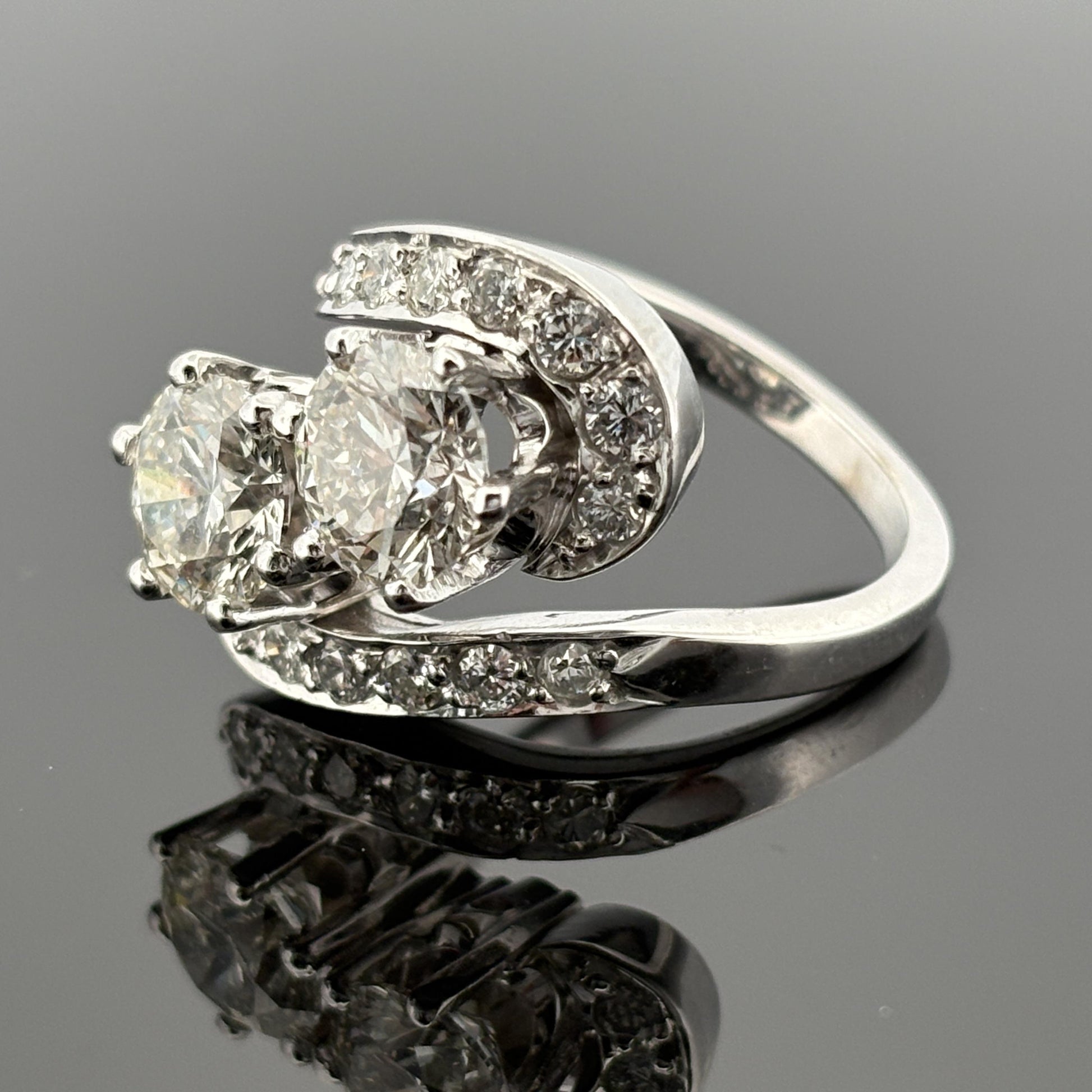 Vintage Mid-Century Moi et Toi Diamond Ring w/ Lab Grown Diamonds - 18k