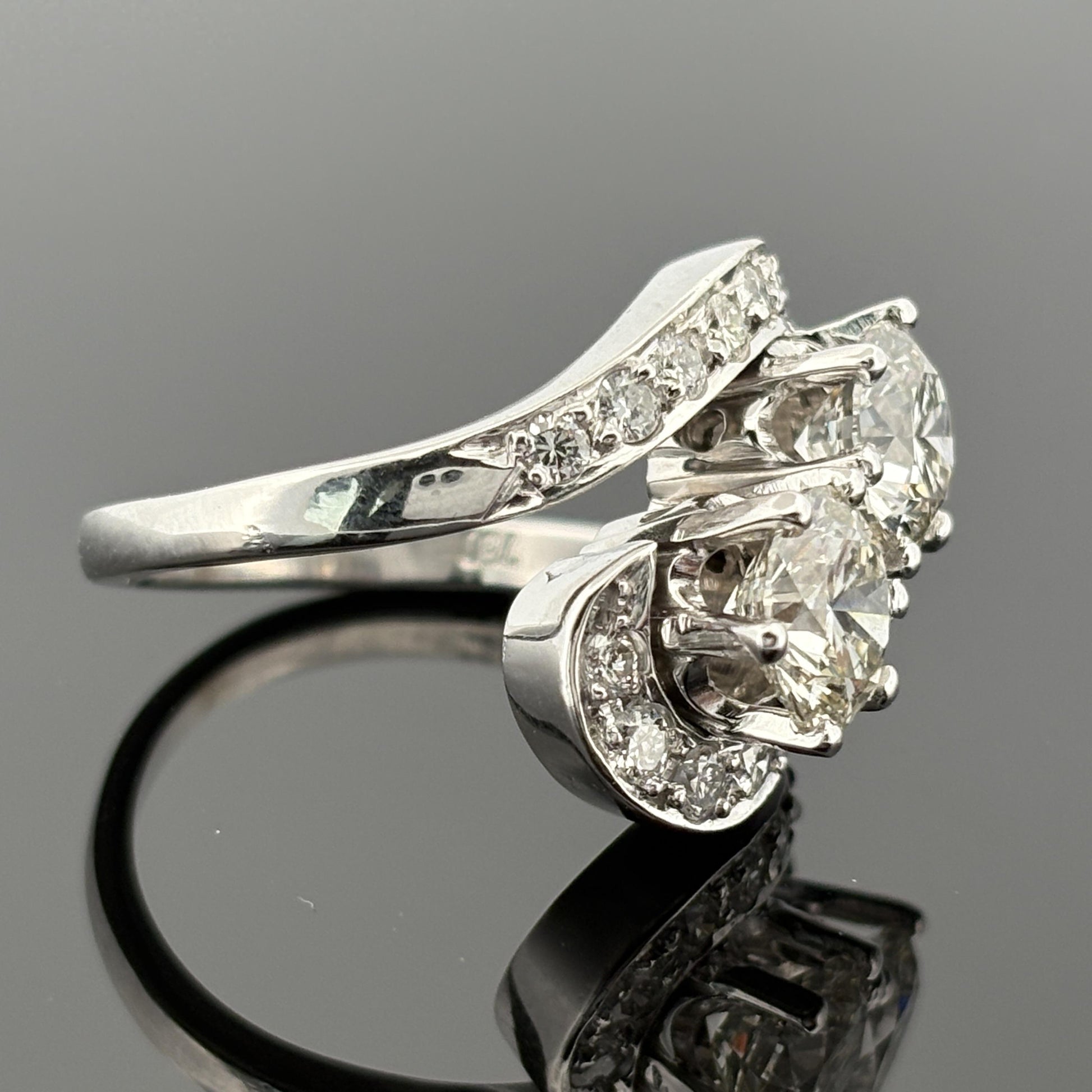 Vintage Mid-Century Moi et Toi Diamond Ring w/ Lab Grown Diamonds - 18k
