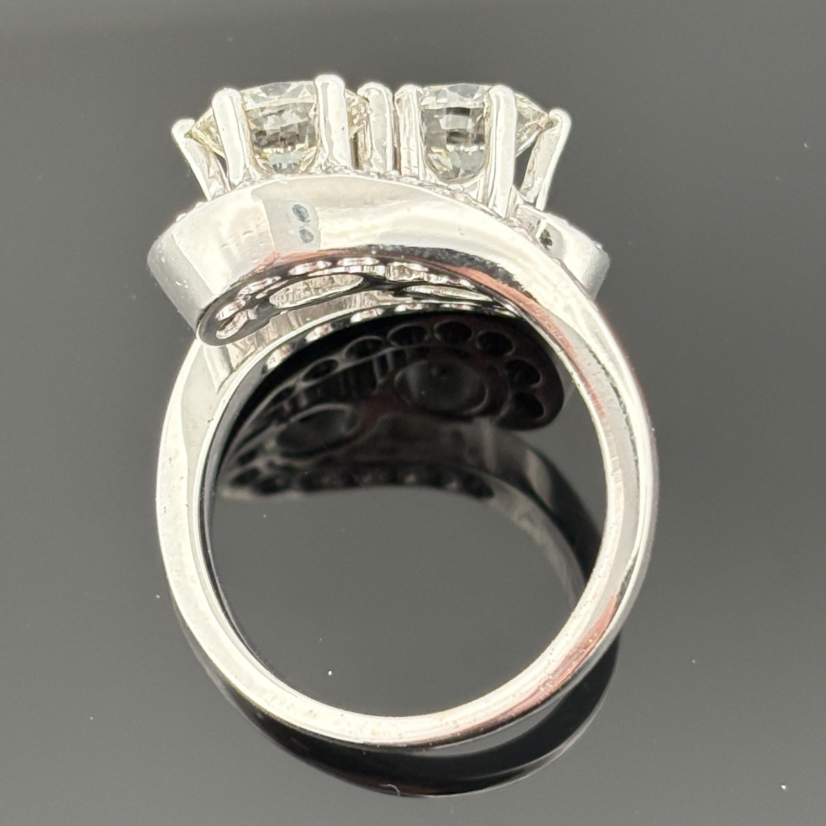 Vintage Mid-Century Moi et Toi Diamond Ring w/ Lab Grown Diamonds - 18k
