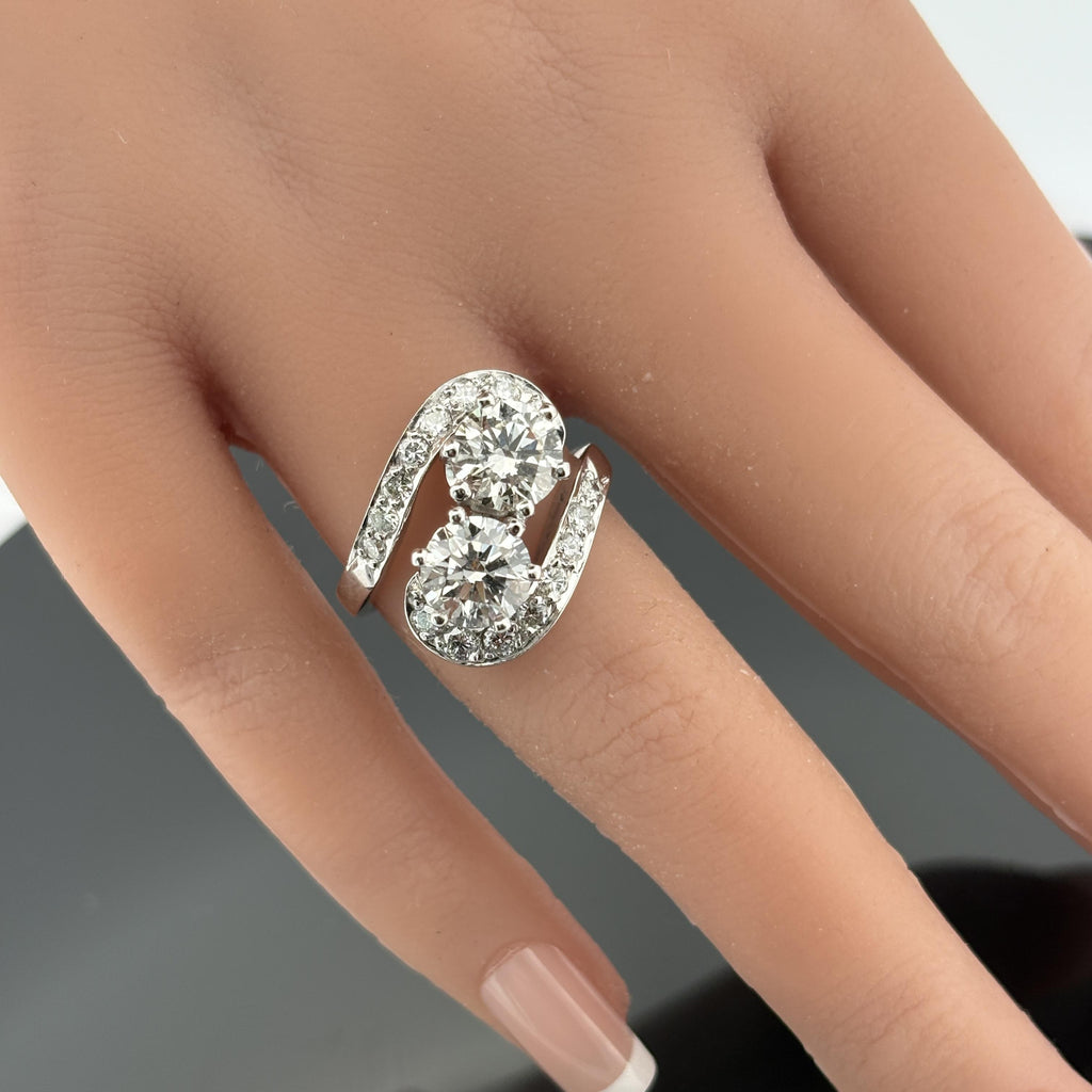 Vintage Mid-Century Moi et Toi Diamond Ring w/ Lab Grown Diamonds - 18k