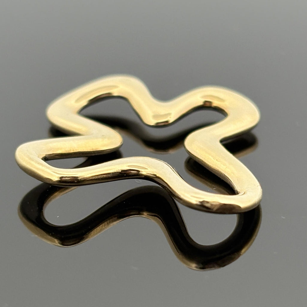 Abstract Openwork Cross Pendant in 18k Yellow Gold