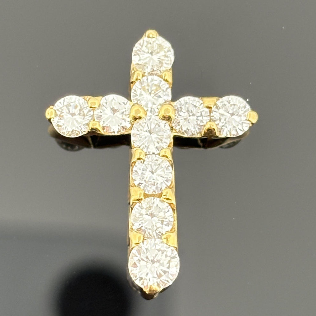 Diamond Cross Pendant 1.50ctw  18k Yellow Gold