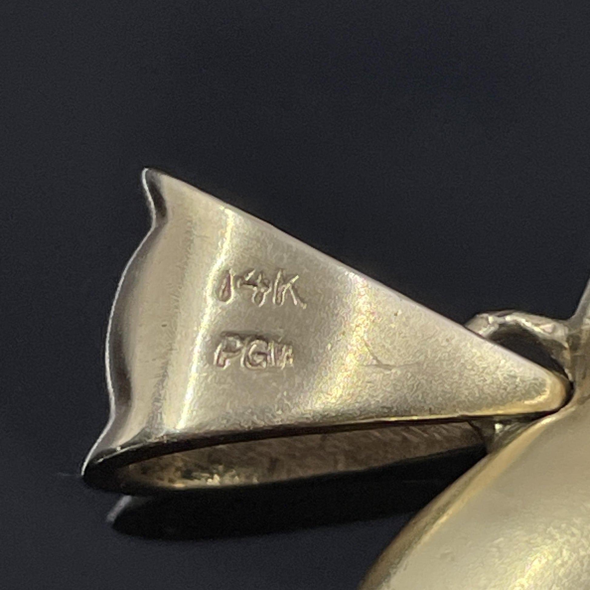 Estate Diamond Puffy Heart Pendant 14k Yellow Gold