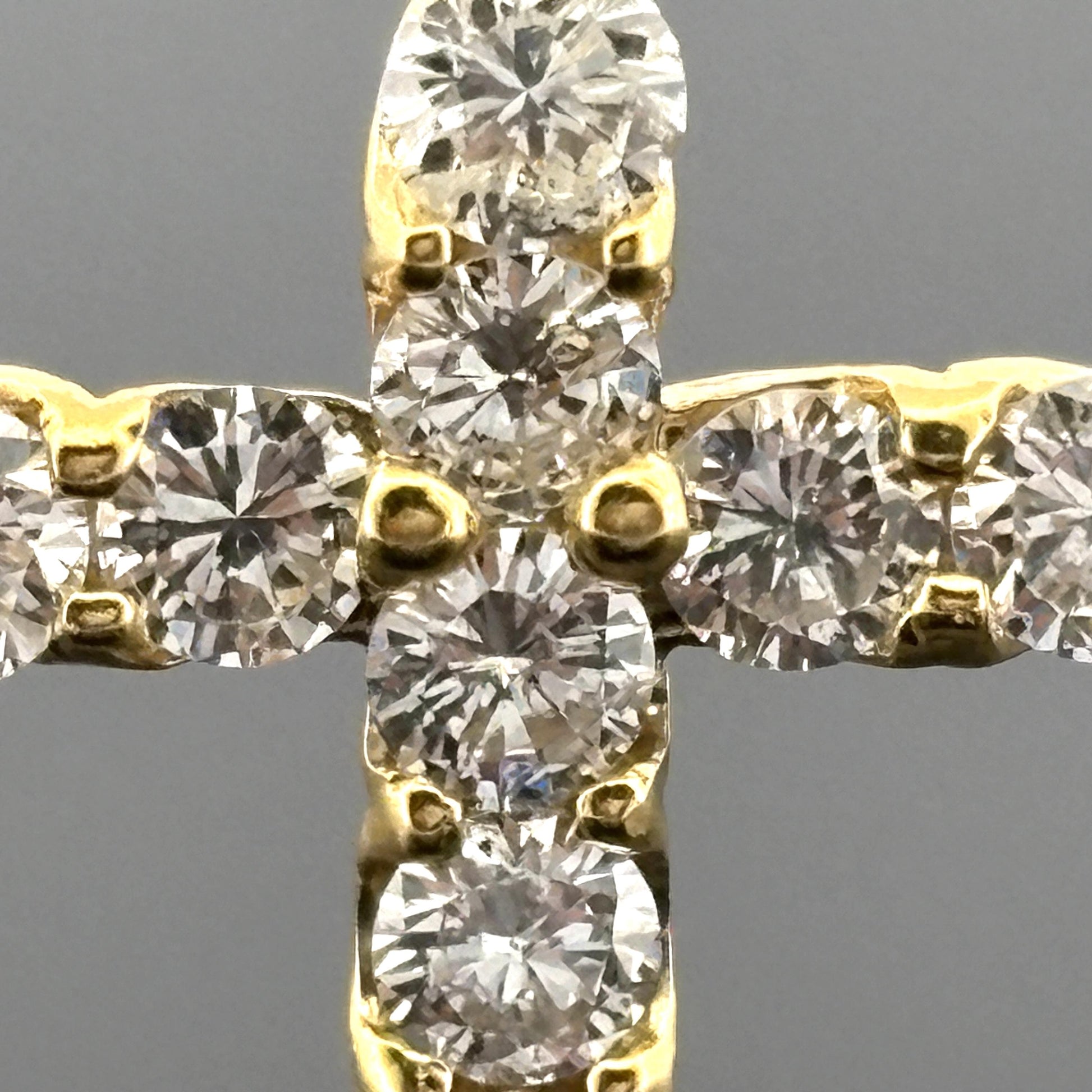 Diamond Cross Pendant 1.50ctw  18k Yellow Gold