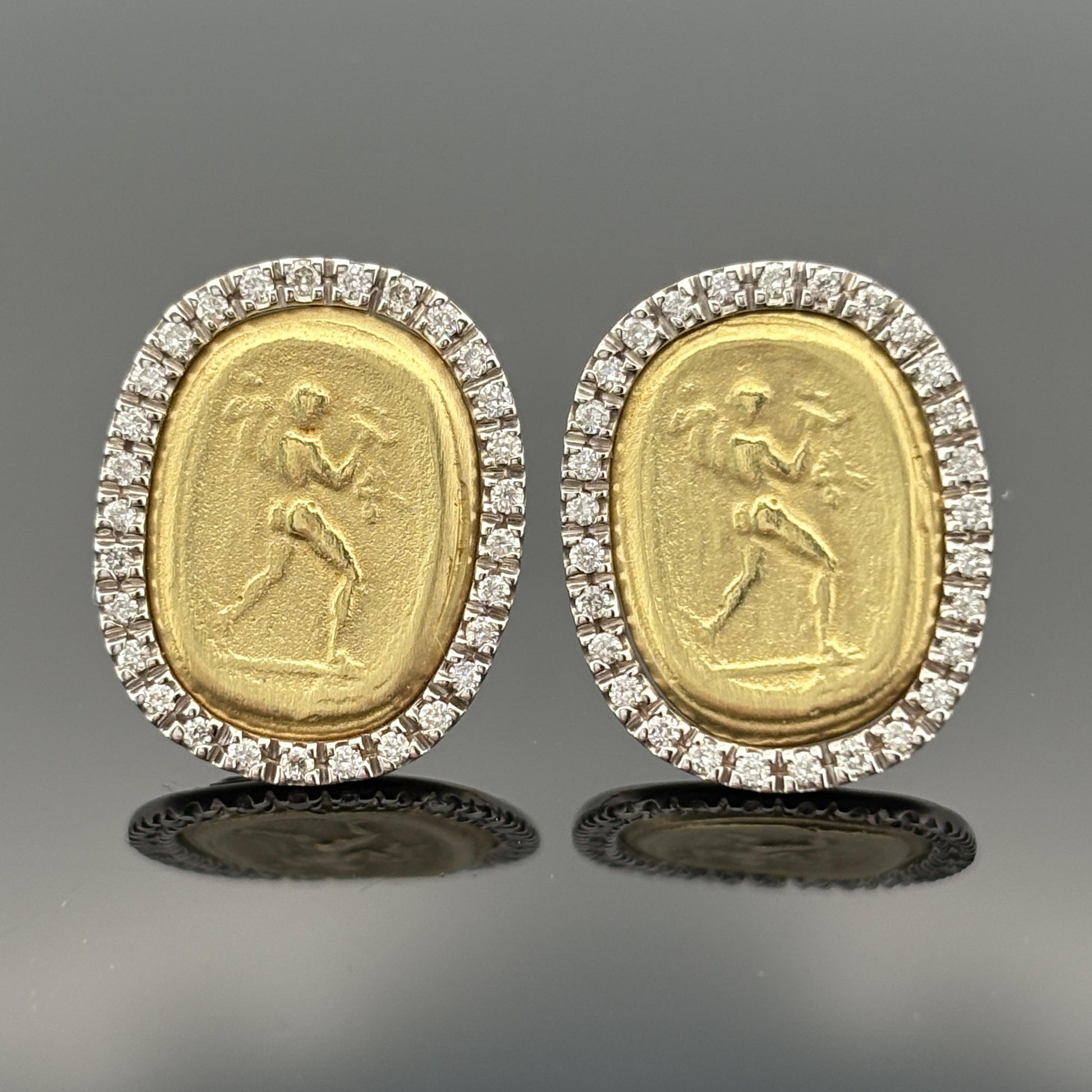 Maz Neoclassical 18k Gold & Diamond Earrings