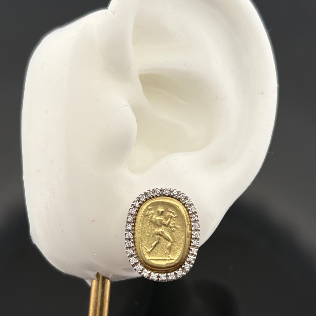 Maz Neoclassical 18k Gold & Diamond Earrings