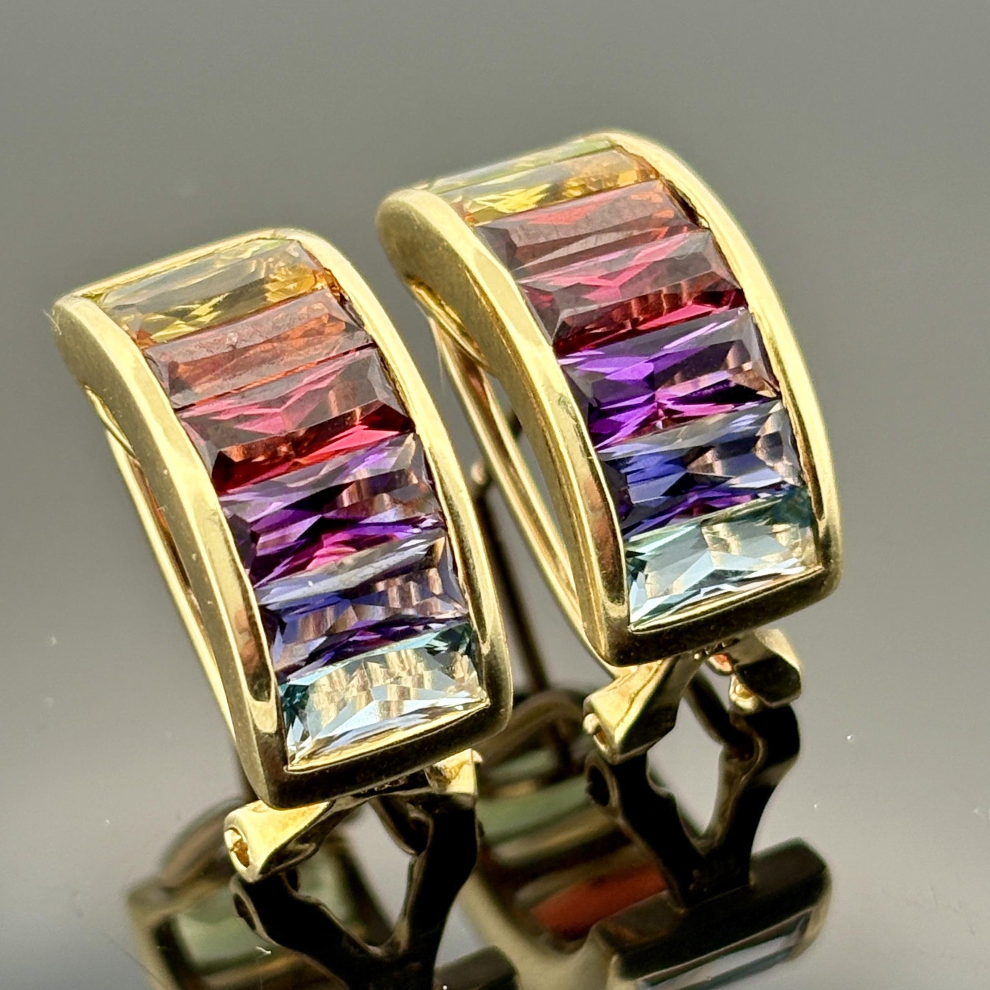 H. Stern Rainbow Collection Gemstone Earrings 18k Yellow Gold
