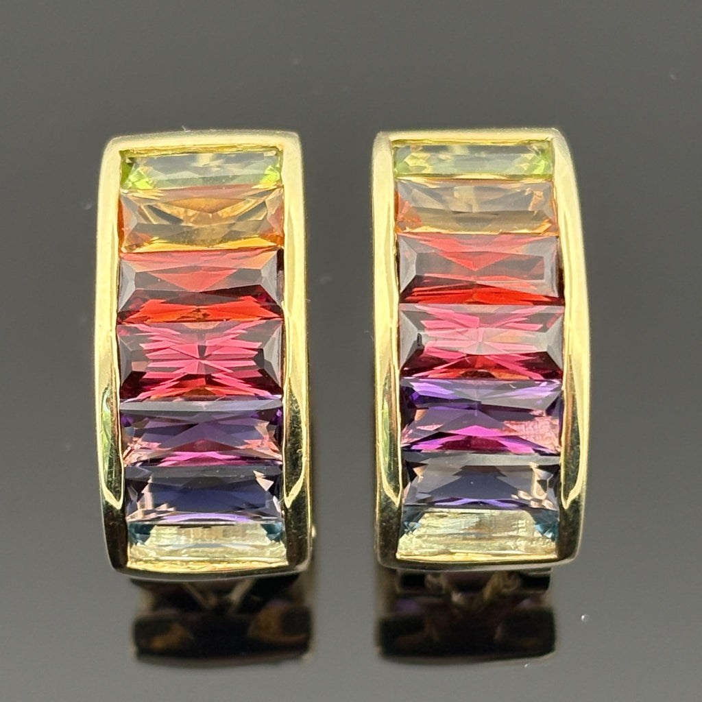H. Stern Rainbow Collection Gemstone Earrings 18k Yellow Gold
