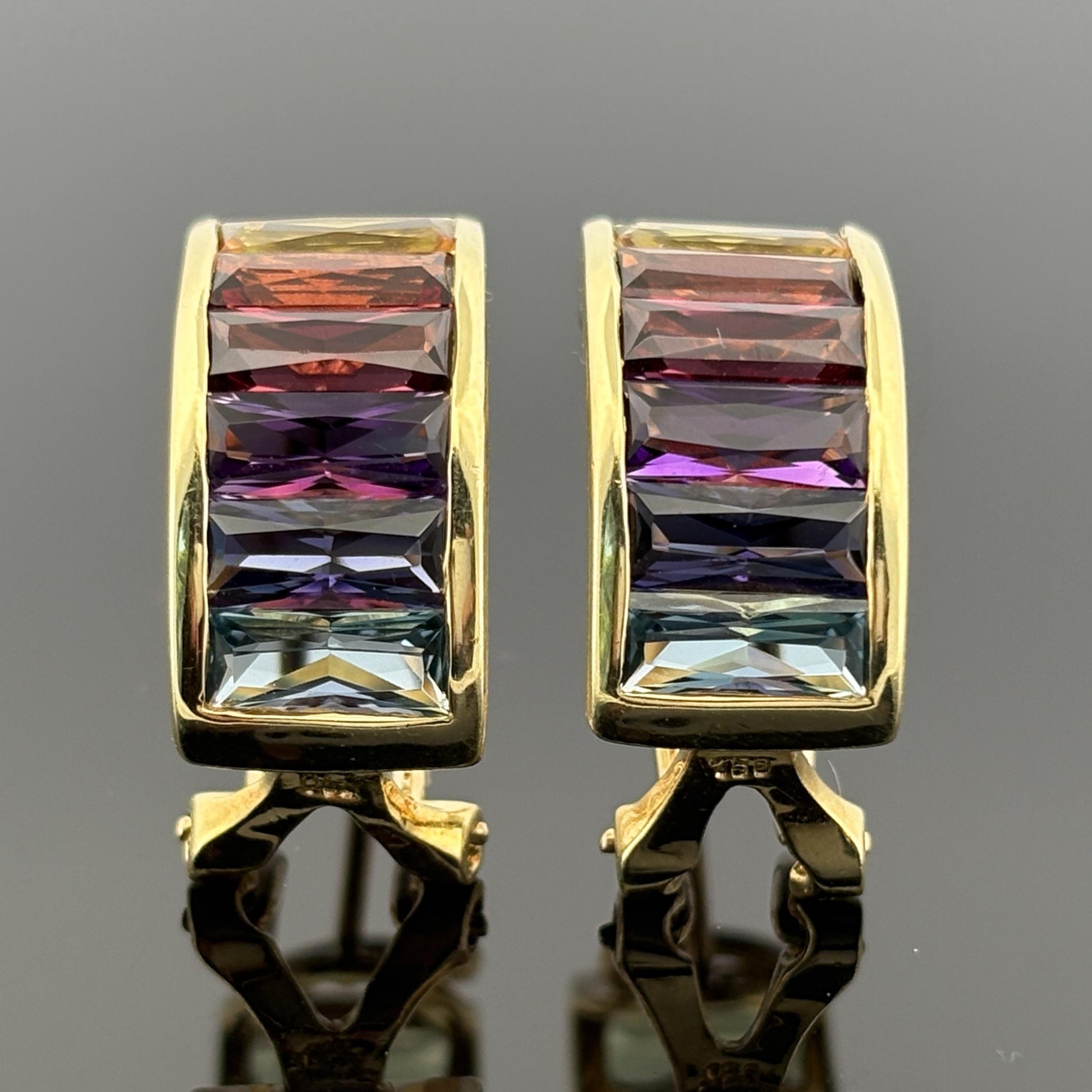 H. Stern Rainbow Collection Gemstone Earrings 18k Yellow Gold