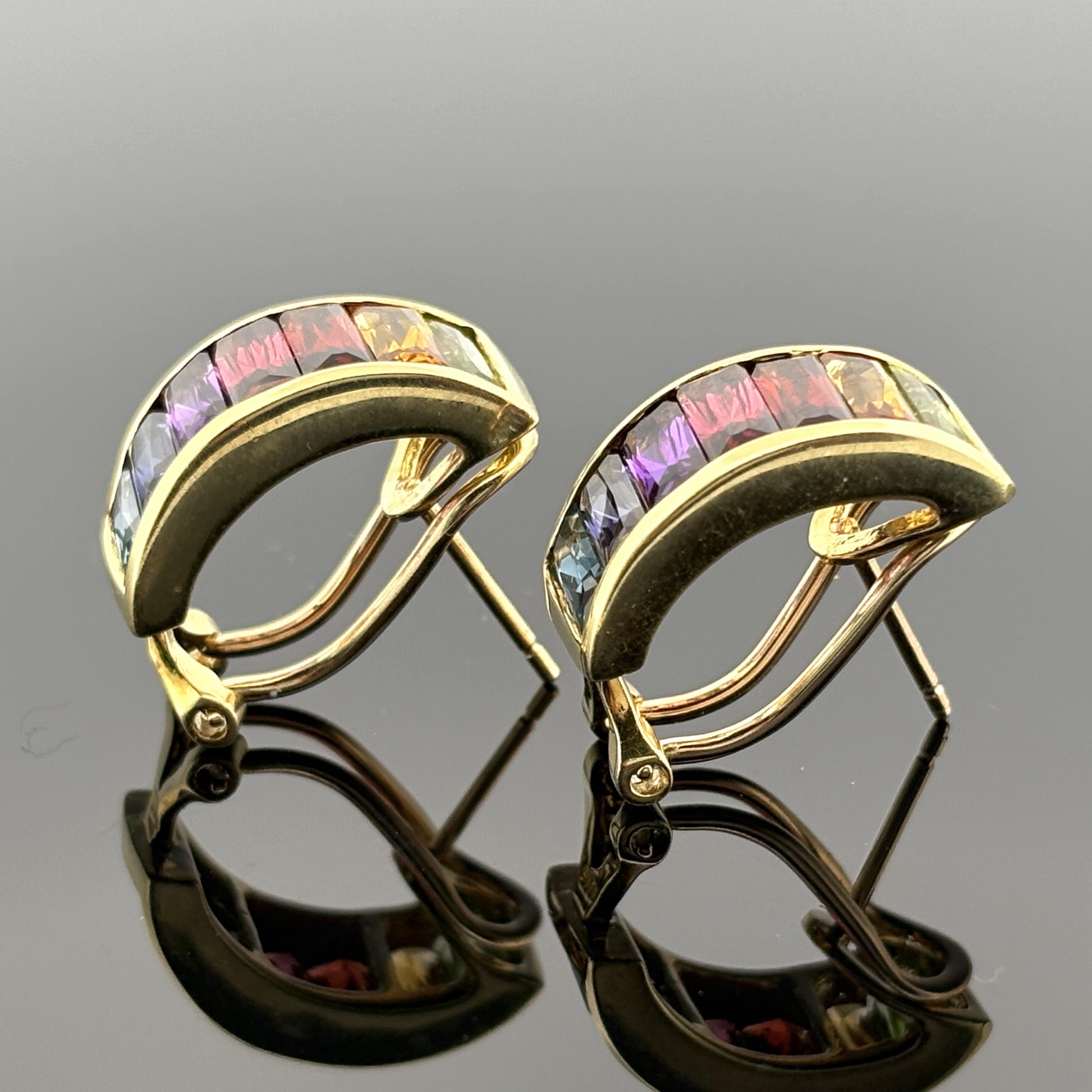 H. Stern Rainbow Collection Gemstone Earrings 18k Yellow Gold