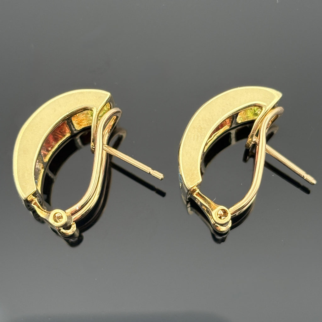 H. Stern Rainbow Collection Gemstone Earrings 18k Yellow Gold