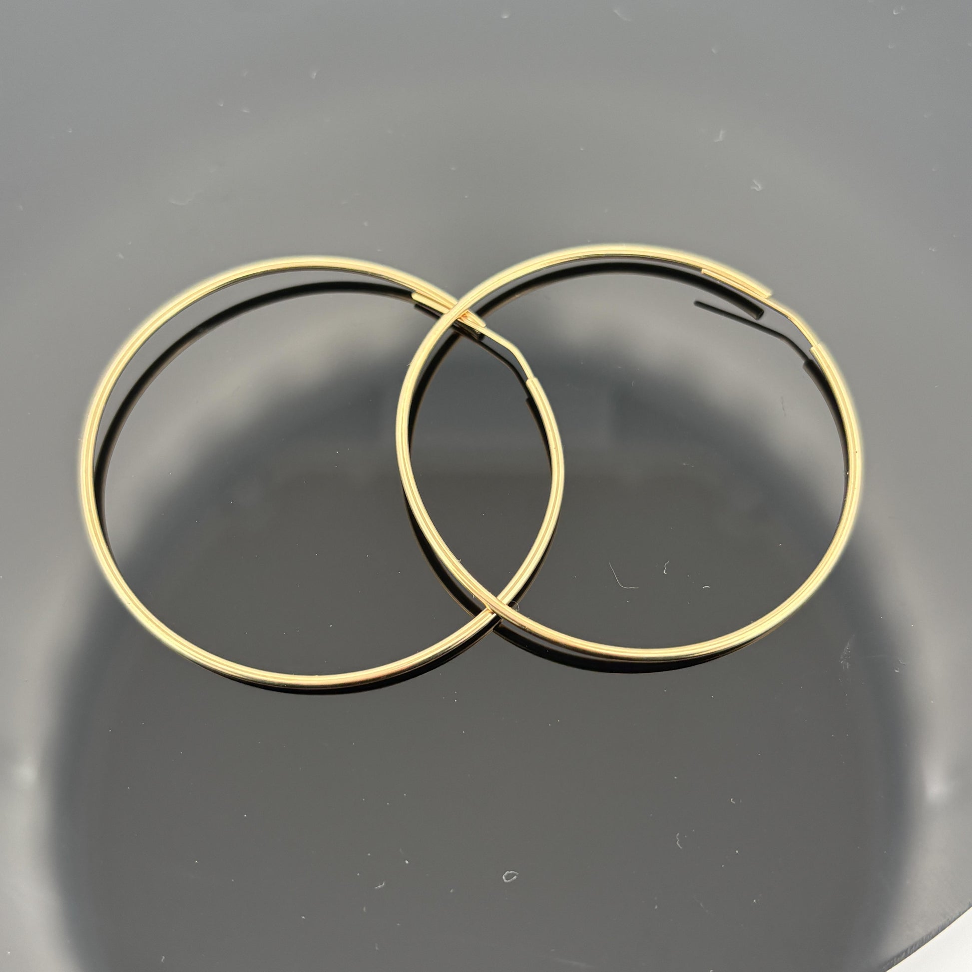 2" Seamless Large Gold Hoop Earrings 1.4mm 18k Yellow Gold