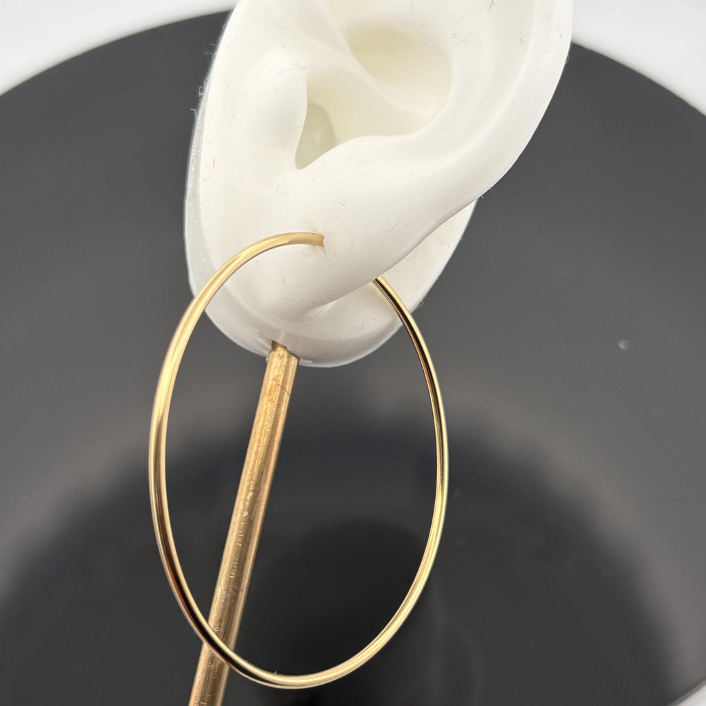 2" Seamless Large Gold Hoop Earrings 1.4mm 18k Yellow Gold