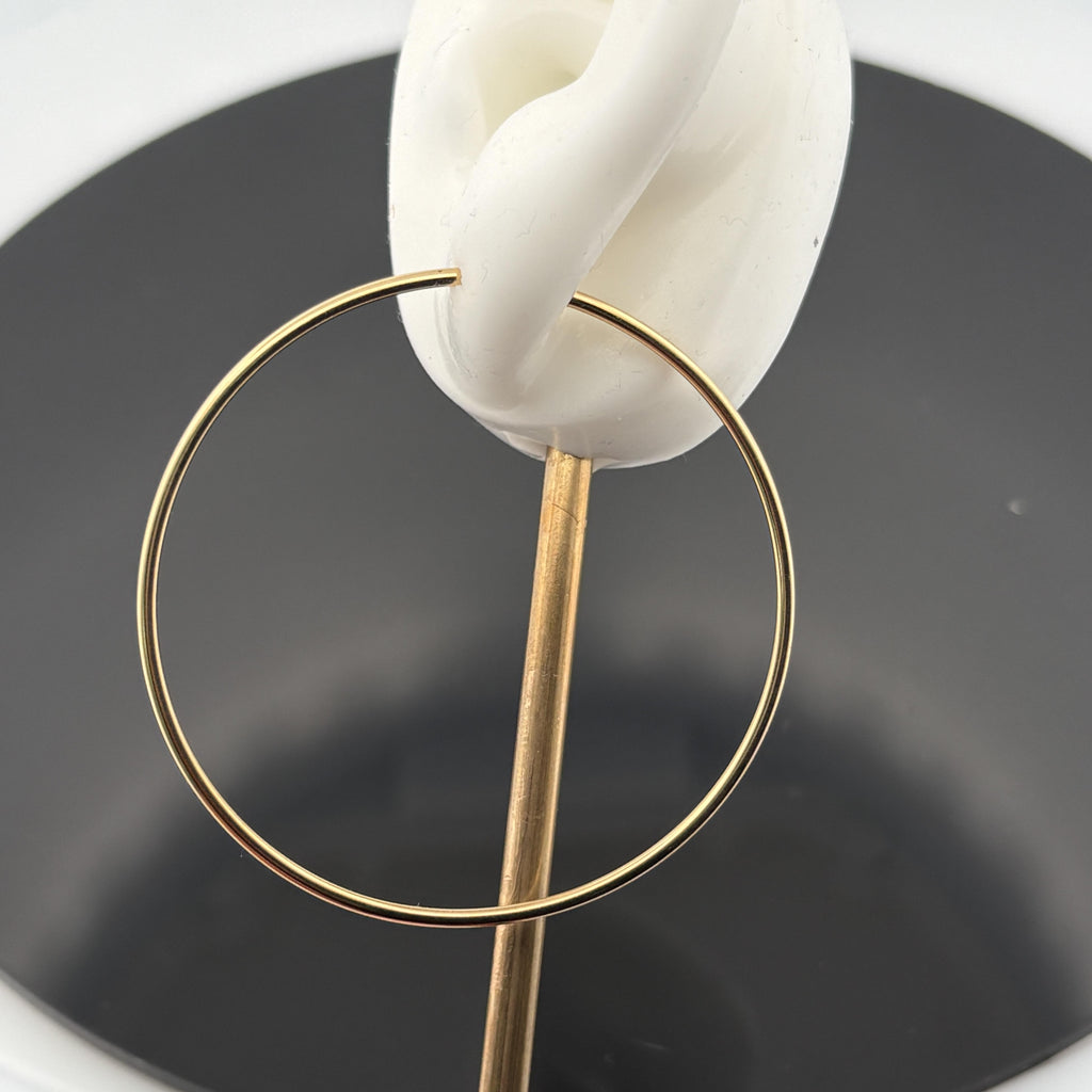 2" Seamless Large Gold Hoop Earrings 1.4mm 18k Yellow Gold