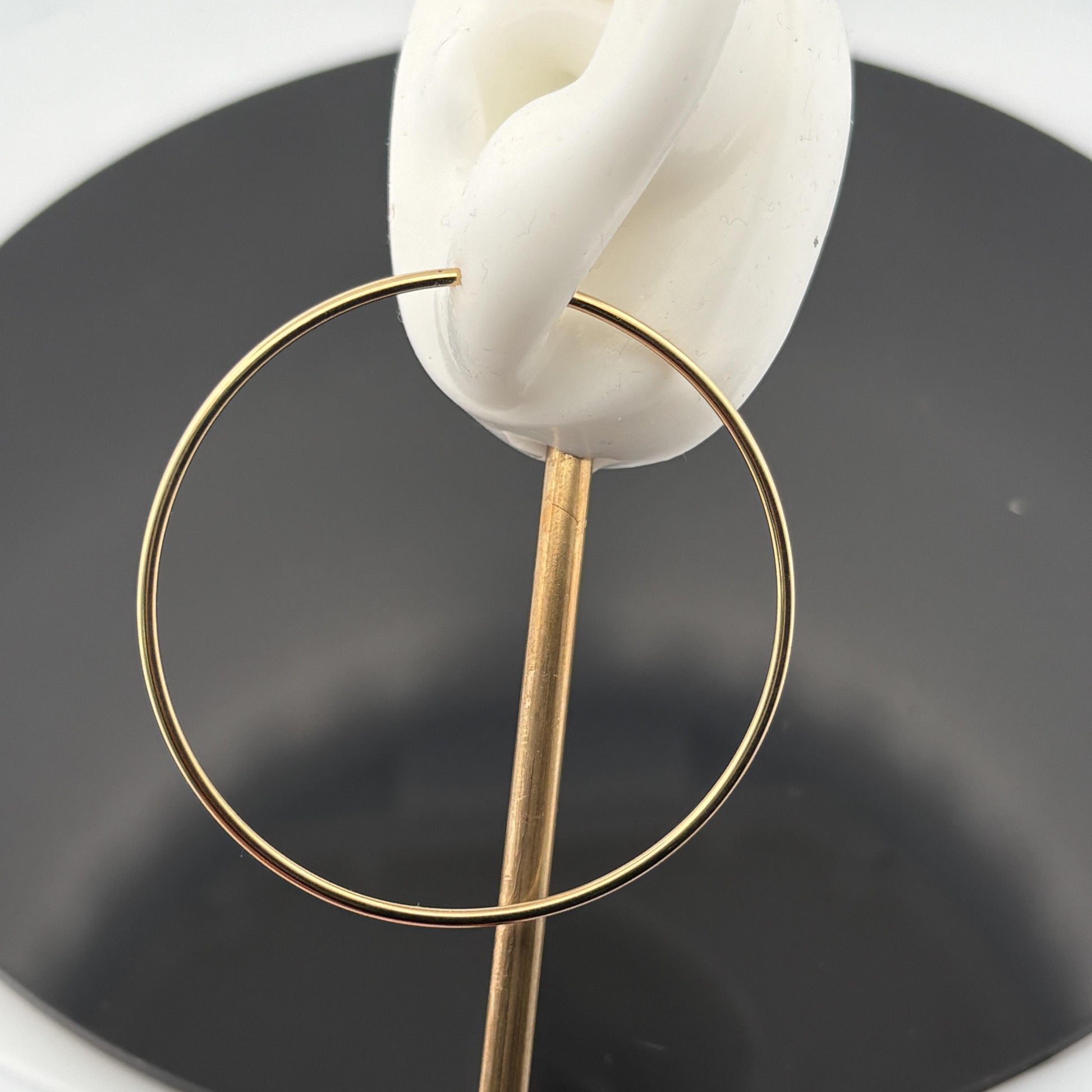 2" Seamless Large Gold Hoop Earrings 1.4mm 18k Yellow Gold