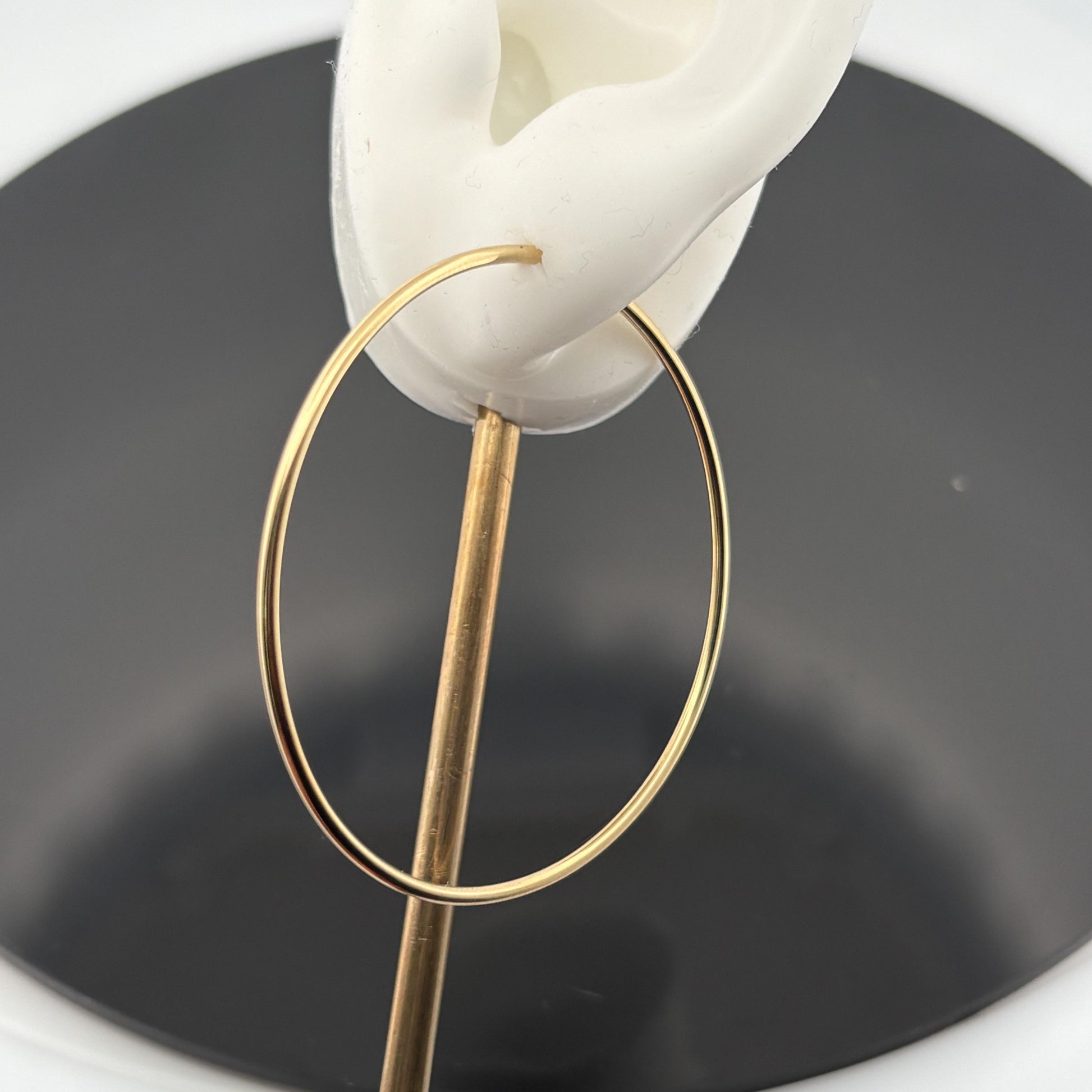 2" Seamless Large Gold Hoop Earrings 1.4mm 18k Yellow Gold