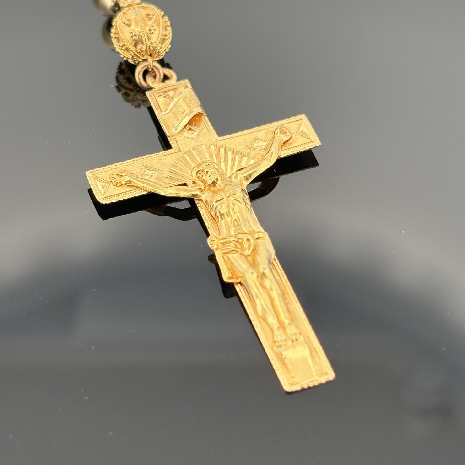 Vintage French Rosary 18k Yellow Gold