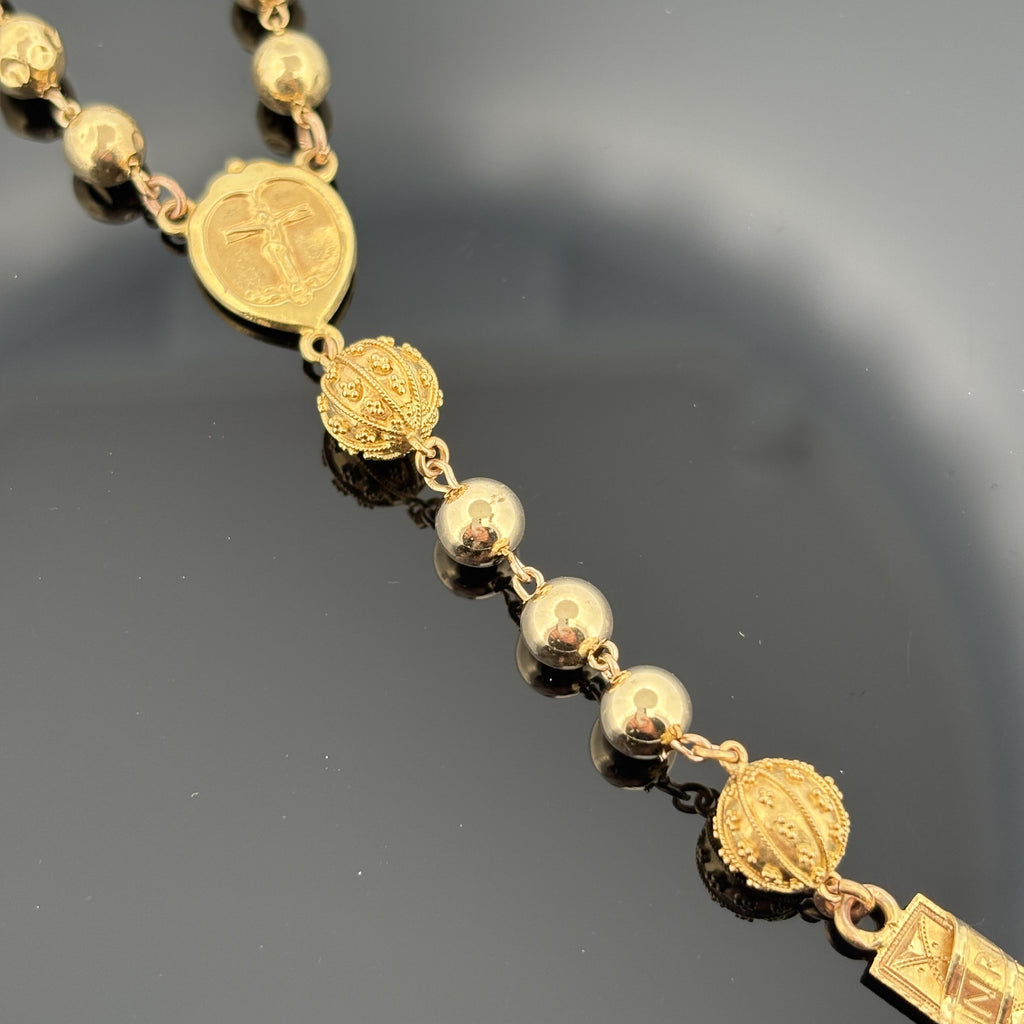 Vintage French Rosary 18k Yellow Gold