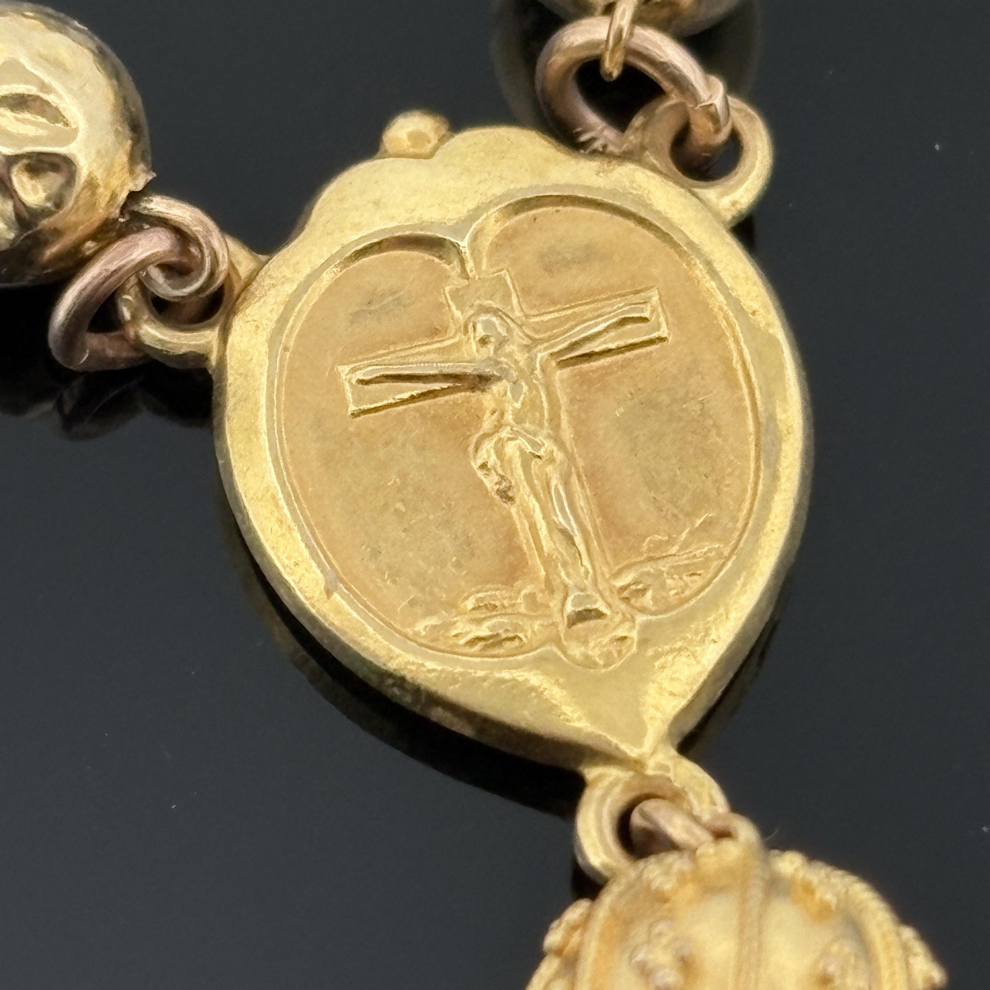 Vintage French Rosary 18k Yellow Gold