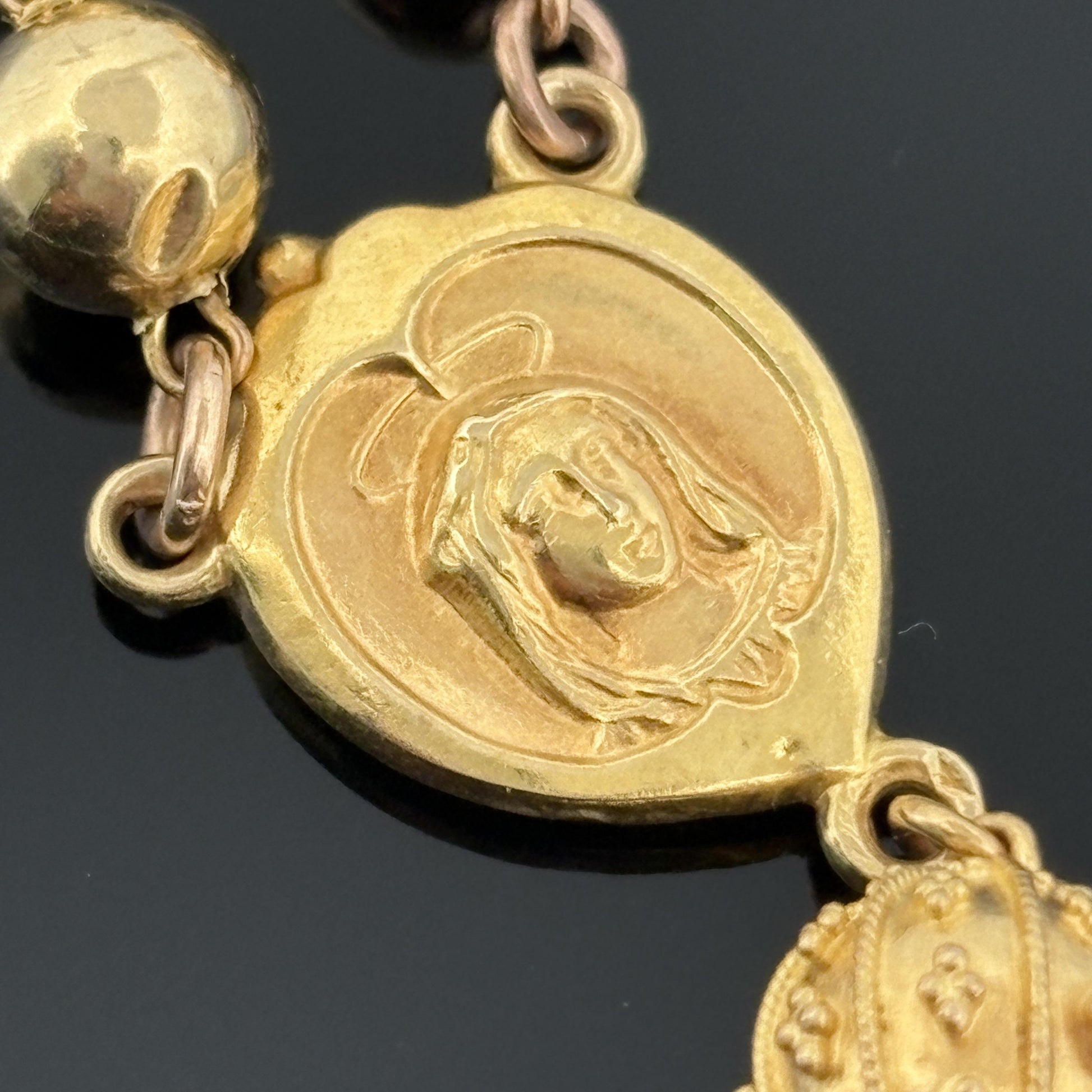 Vintage French Rosary 18k Yellow Gold