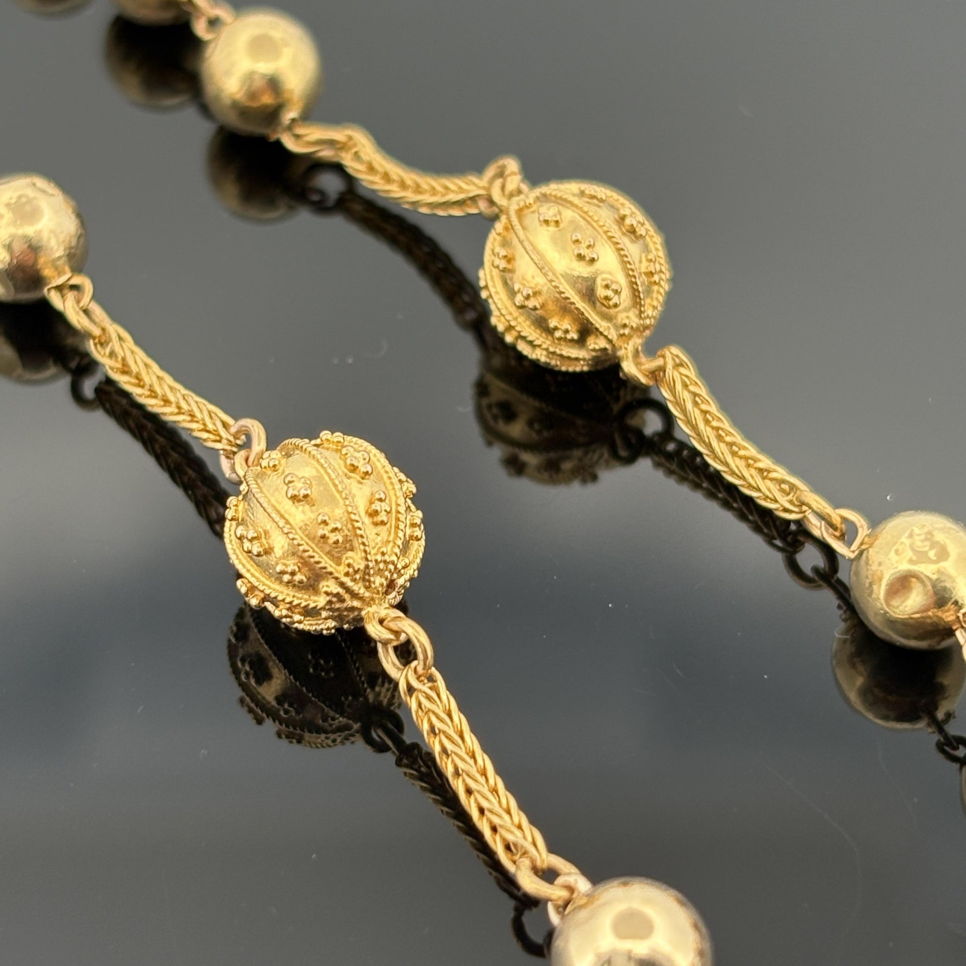 Vintage French Rosary 18k Yellow Gold