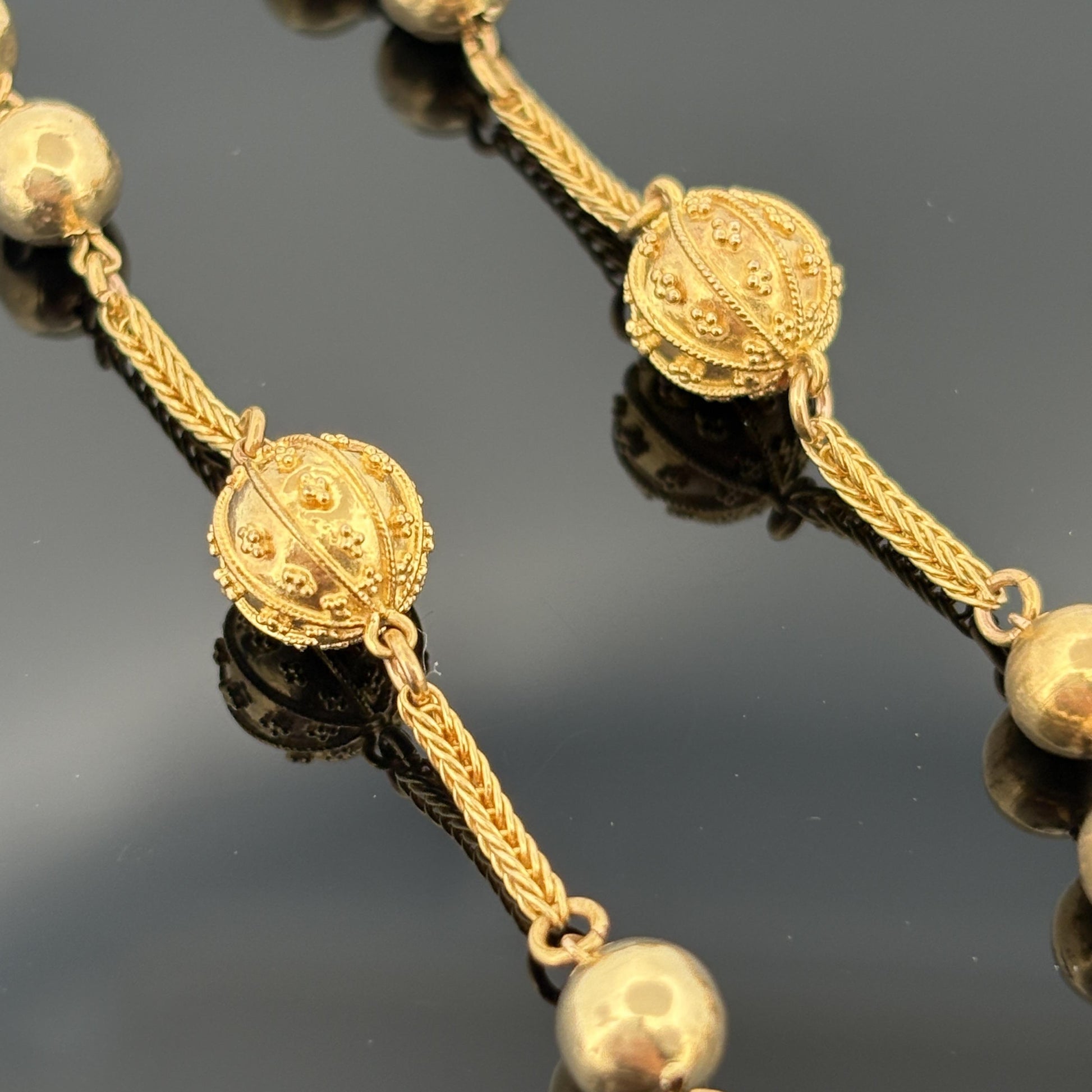 Vintage French Rosary 18k Yellow Gold