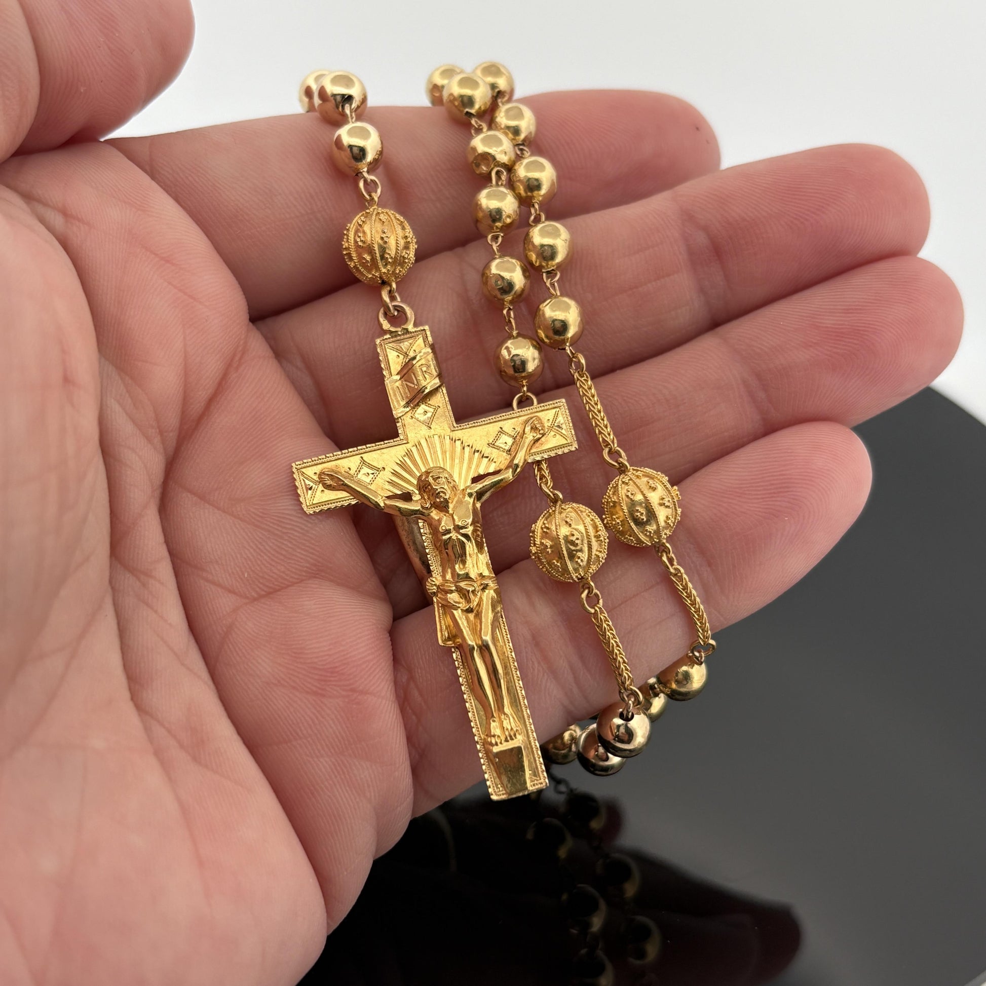 Vintage French Rosary 18k Yellow Gold