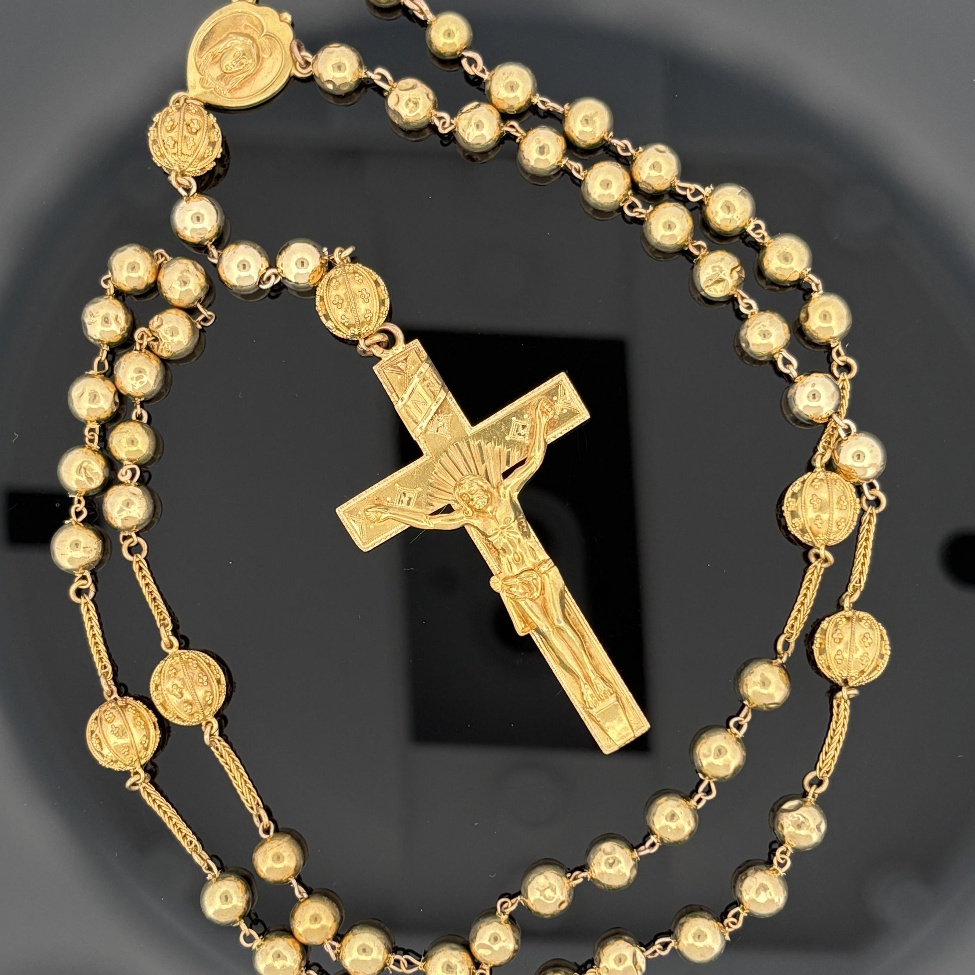 Vintage French Rosary 18k Yellow Gold