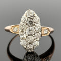 Antique Victorian Old Mine Cut Cluster Ring 18k ~1.60ctw