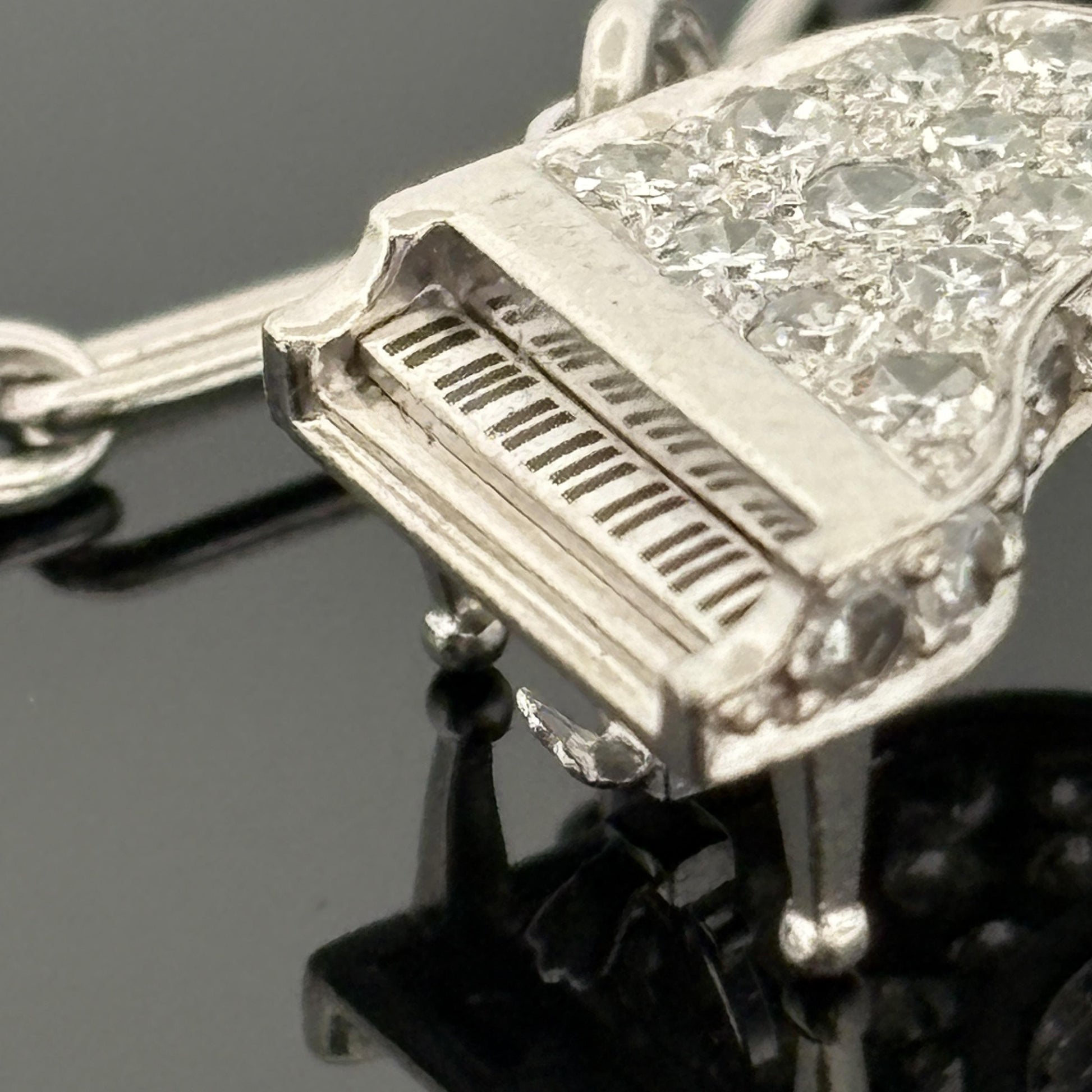 Vintage 1950s Platinum & Diamond Charm Bracelet