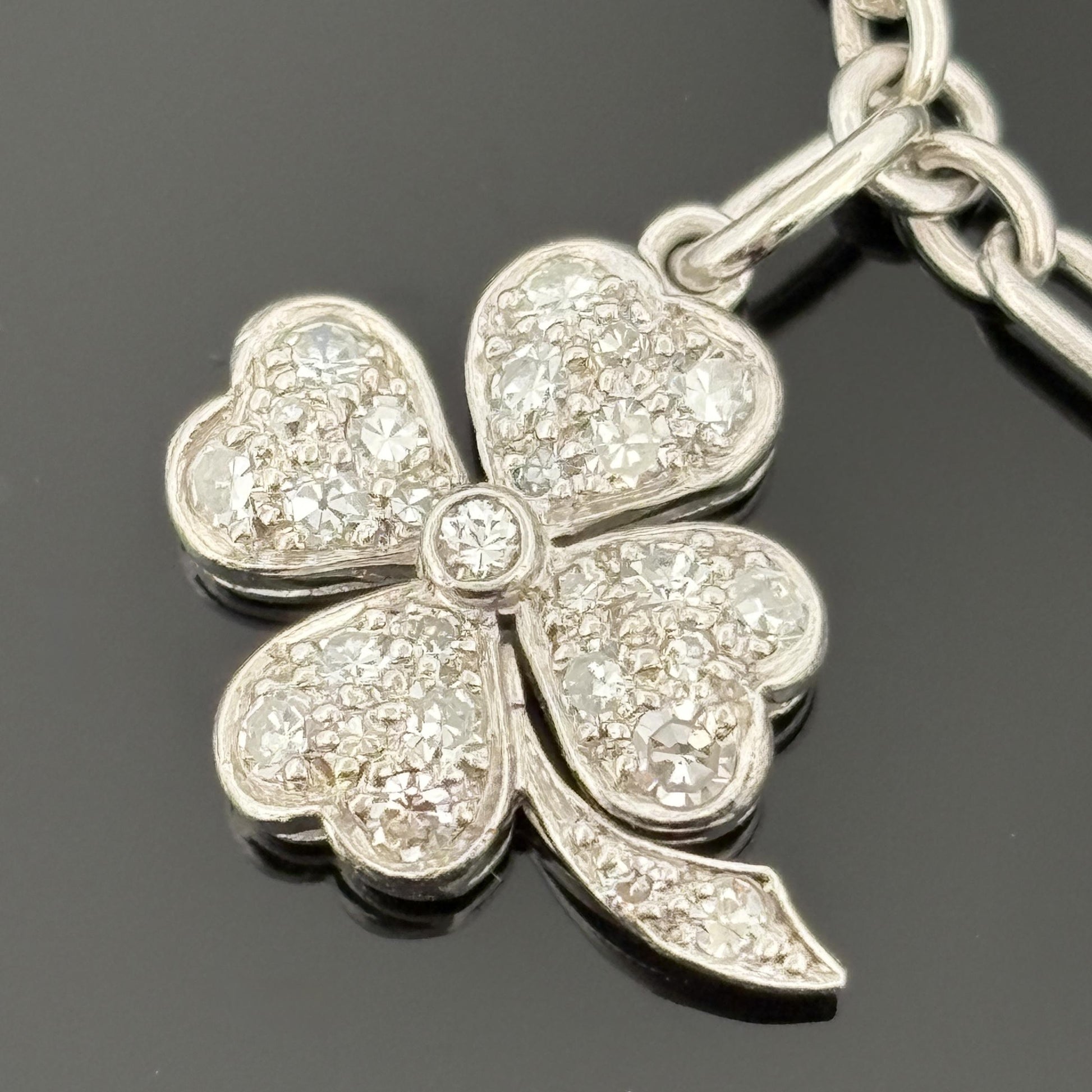 Vintage 1950s Platinum & Diamond Charm Bracelet