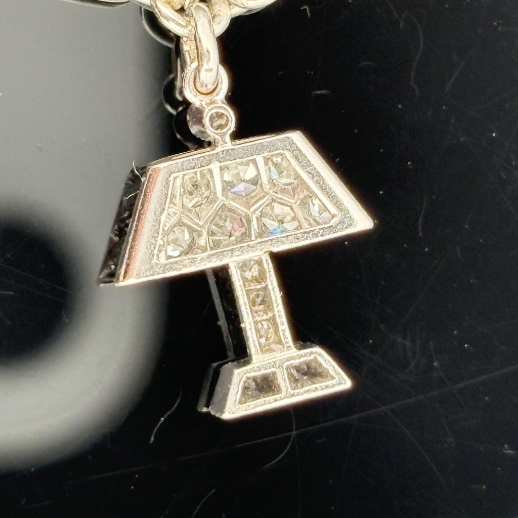 Vintage 1950s Platinum & Diamond Charm Bracelet