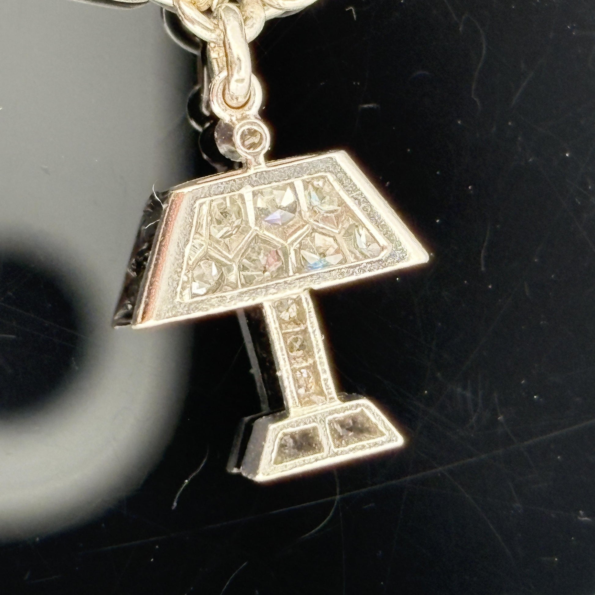 Vintage 1950s Platinum & Diamond Charm Bracelet