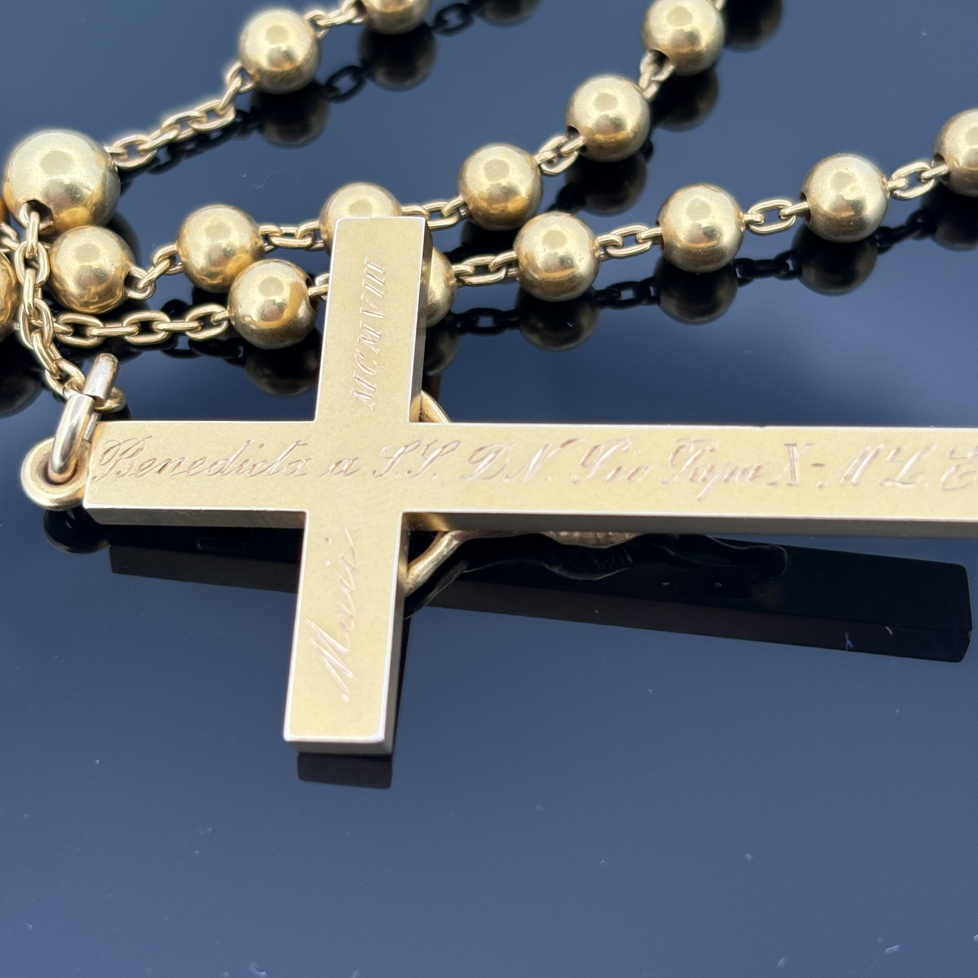Antique Sloan & Co 14k Gold Rosary, 1908