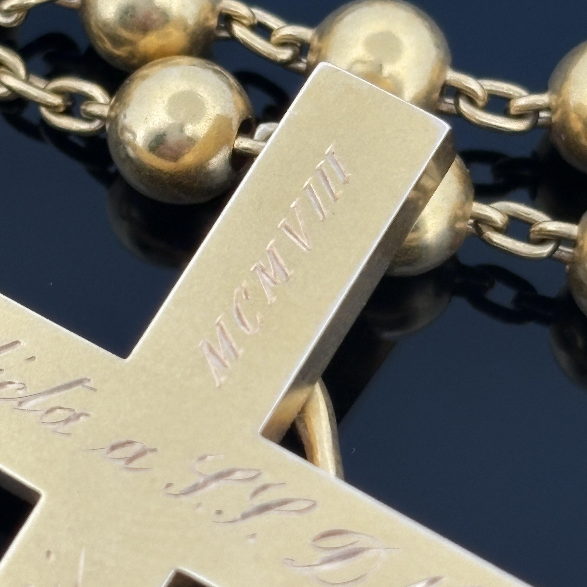 Antique Sloan & Co 14k Gold Rosary, 1908